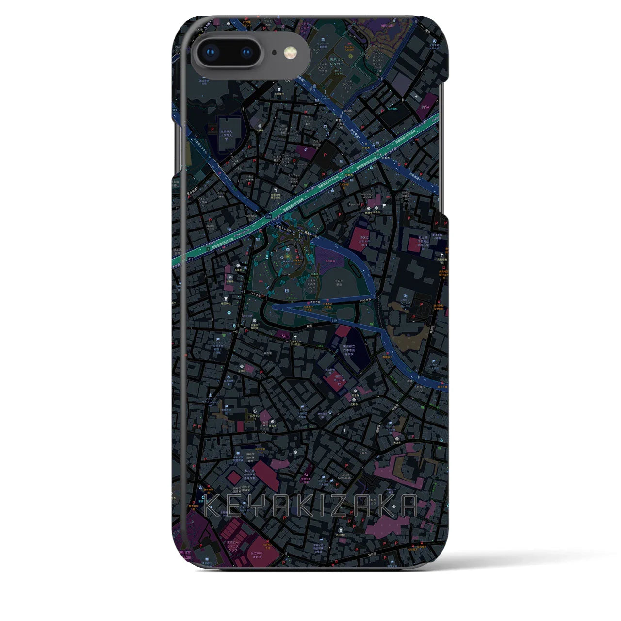 【けやき坂(東京都)】地図柄iPhoneケース(バックカバータイプ)