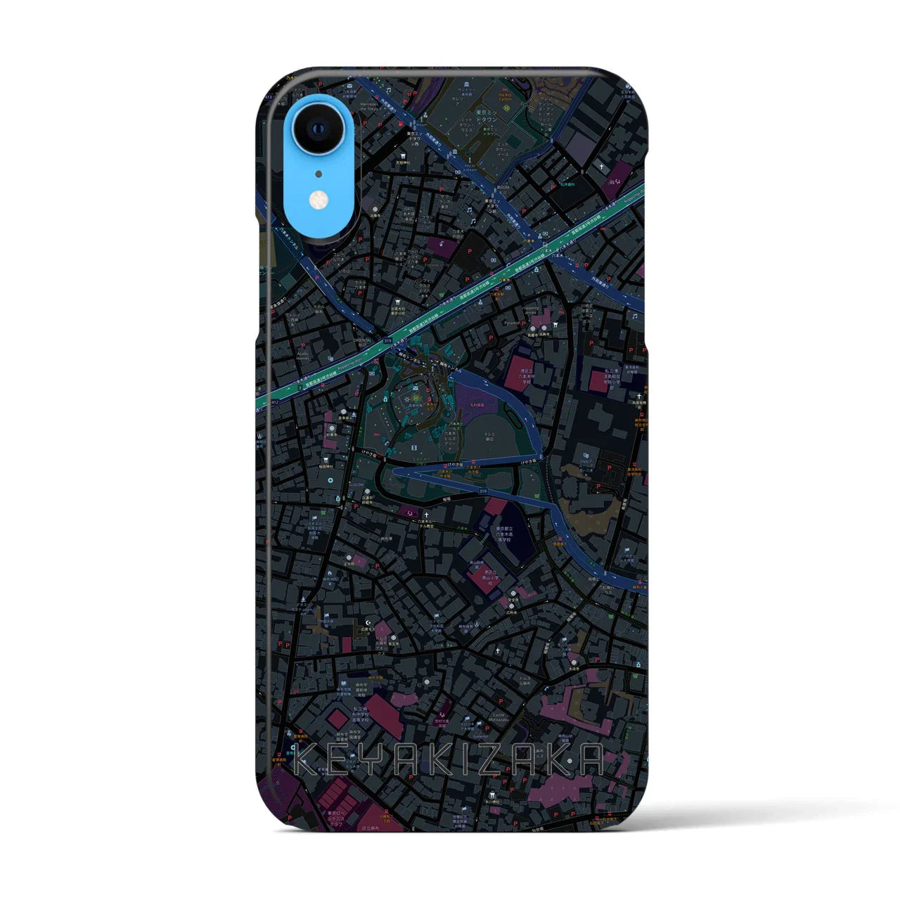 【けやき坂(東京都)】地図柄iPhoneケース(バックカバータイプ)