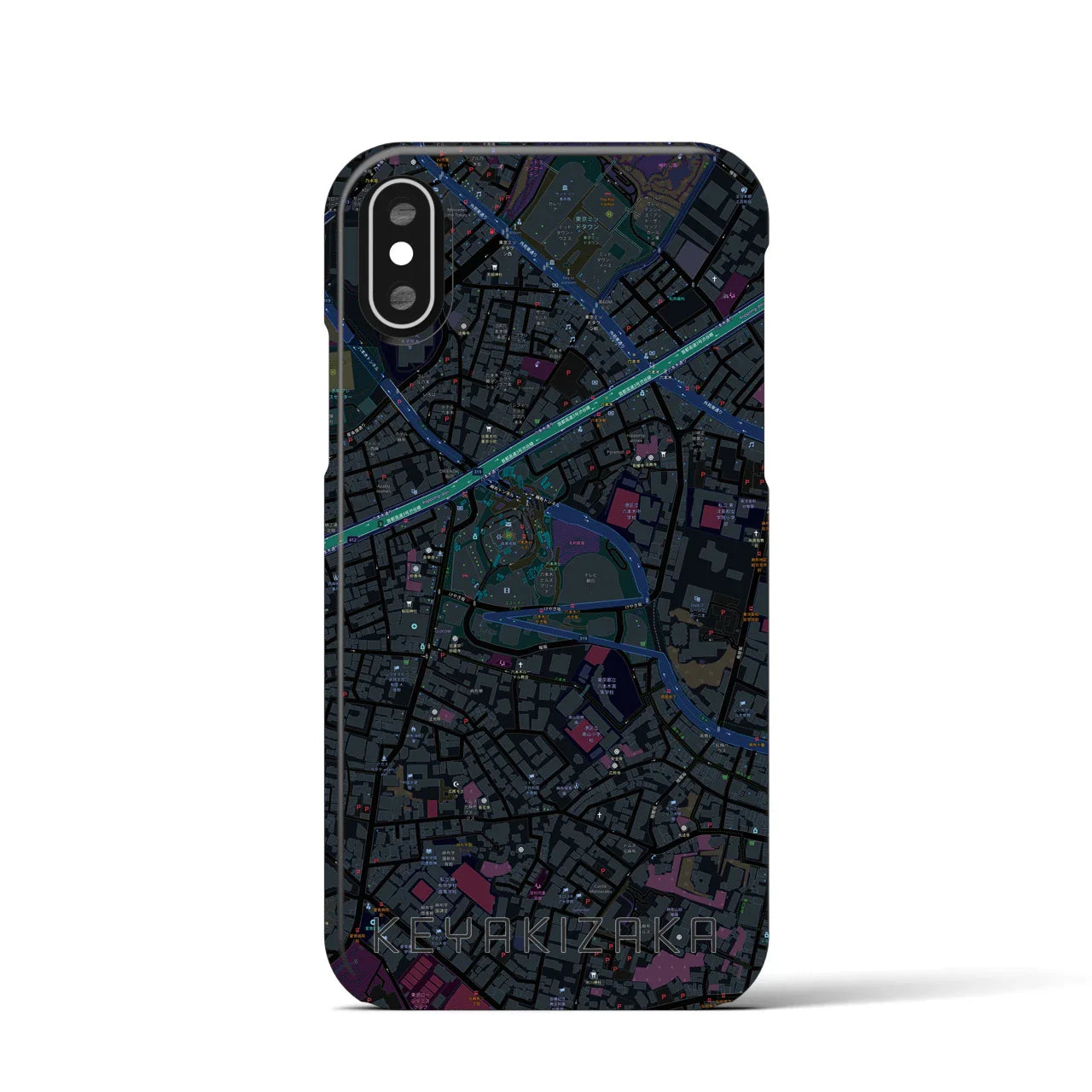 【けやき坂(東京都)】地図柄iPhoneケース(バックカバータイプ)