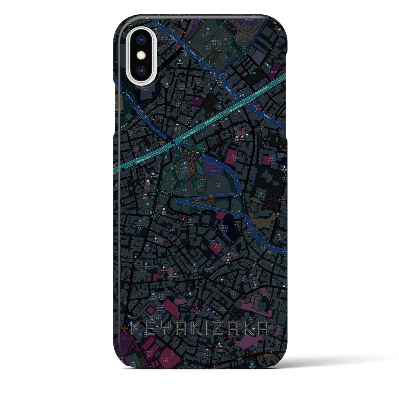 【けやき坂(東京都)】地図柄iPhoneケース(バックカバータイプ)