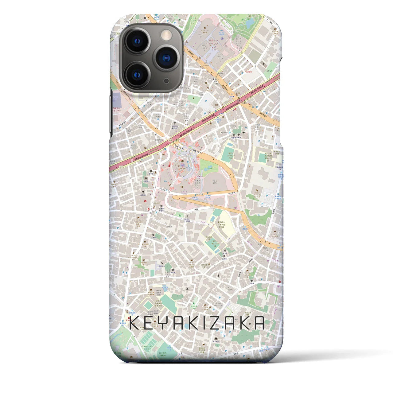 【けやき坂(東京都)】地図柄iPhoneケース(バックカバータイプ)