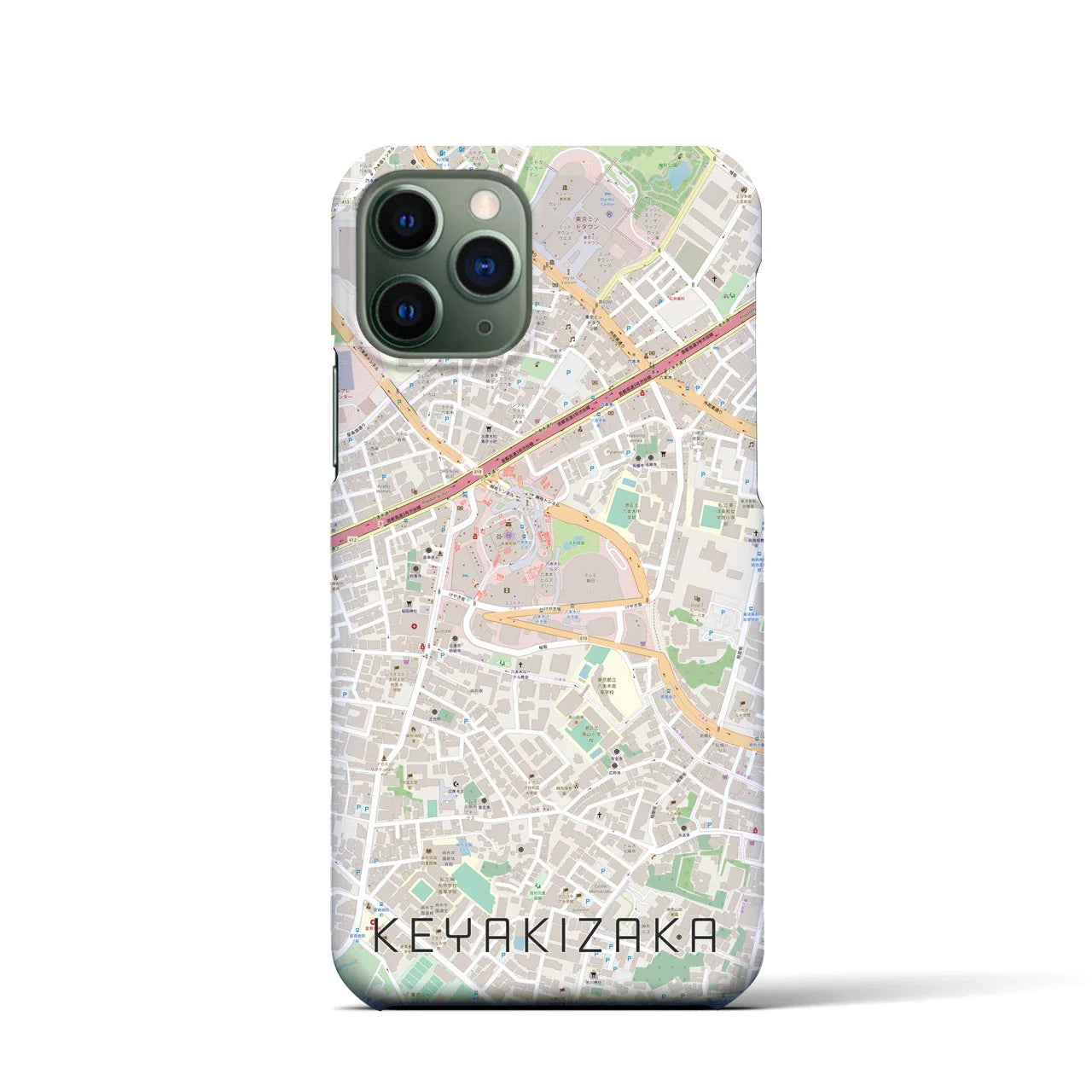 【けやき坂(東京都)】地図柄iPhoneケース(バックカバータイプ)