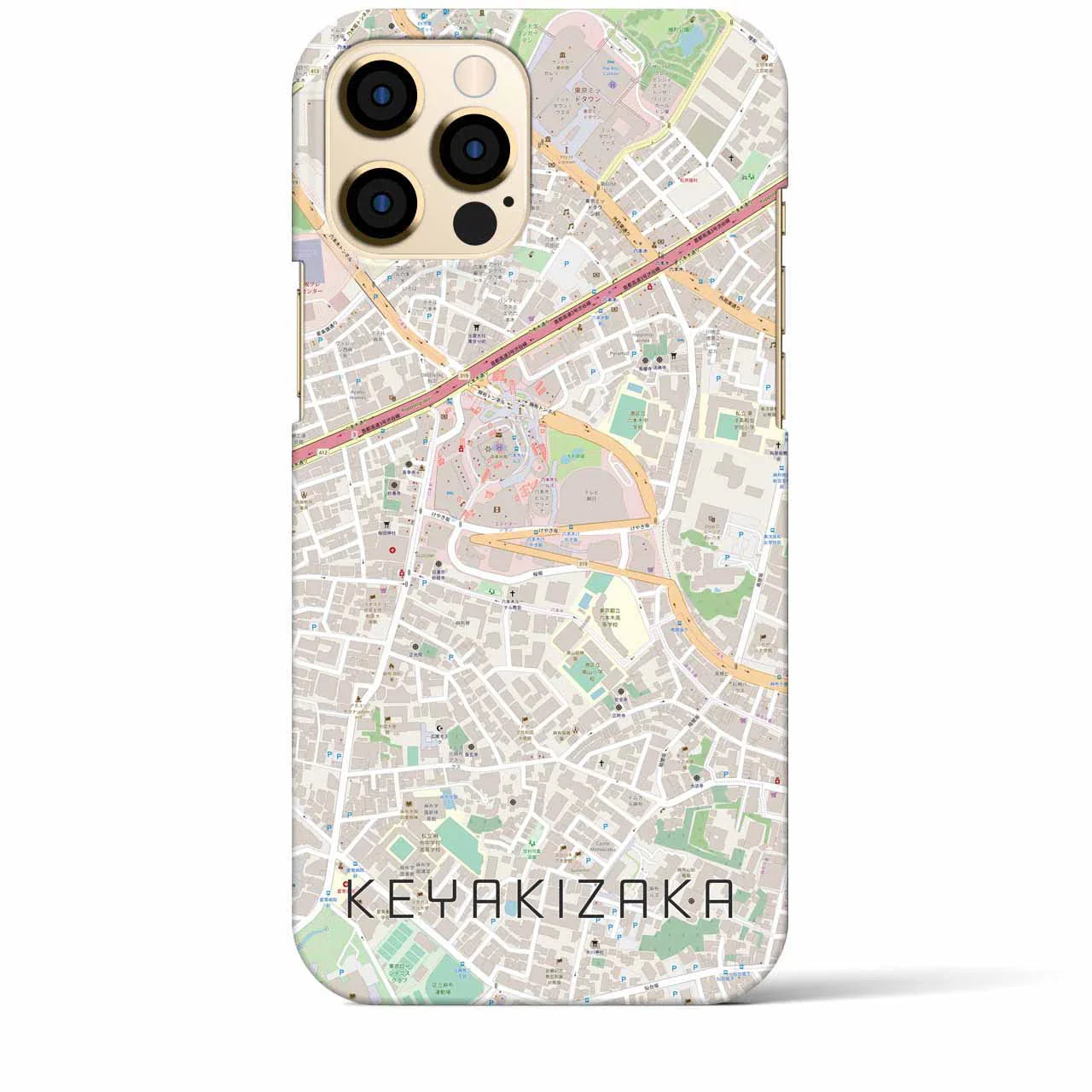 【けやき坂(東京都)】地図柄iPhoneケース(バックカバータイプ)