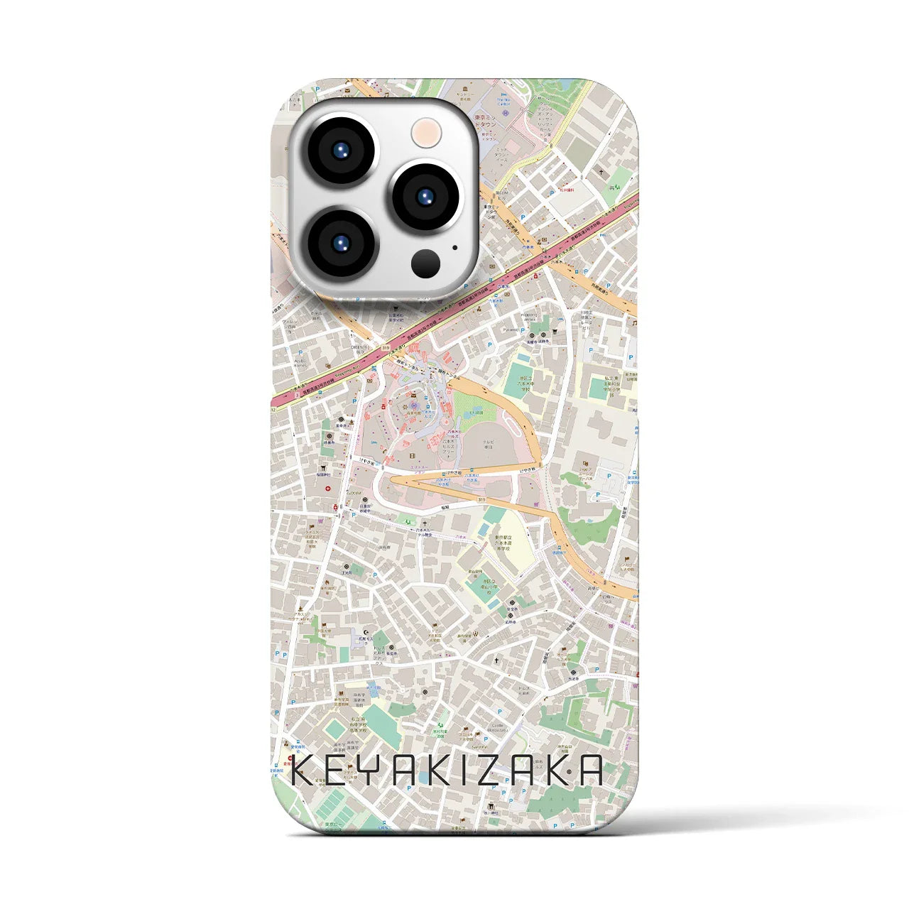 【けやき坂(東京都)】地図柄iPhoneケース(バックカバータイプ)