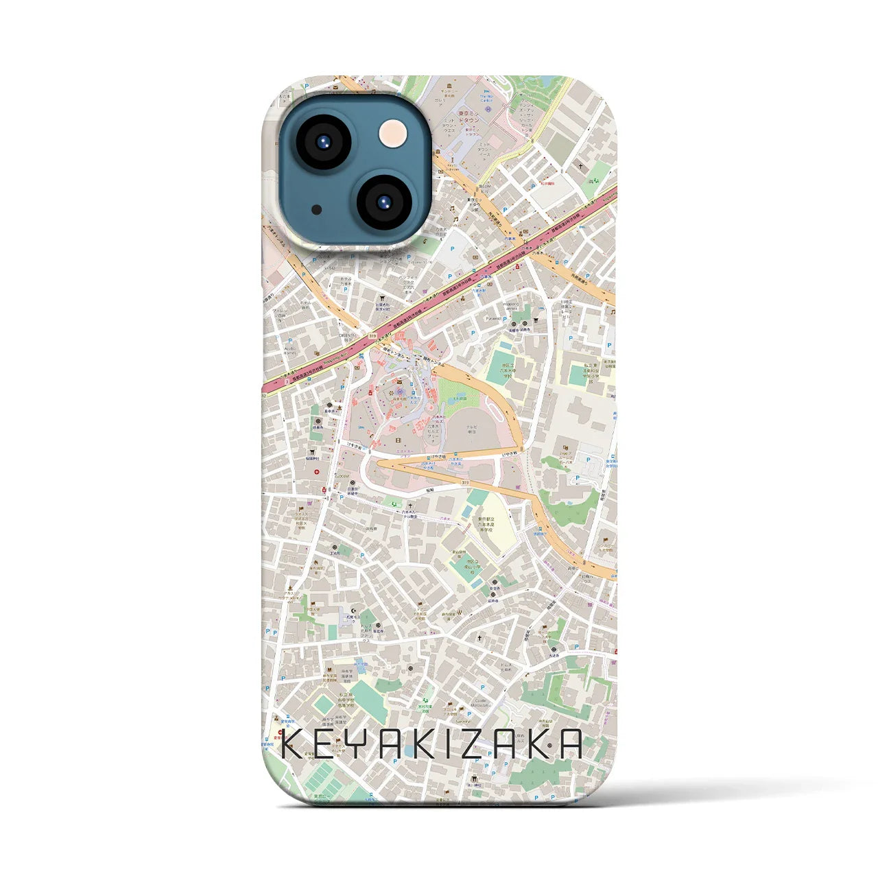 【けやき坂(東京都)】地図柄iPhoneケース(バックカバータイプ)
