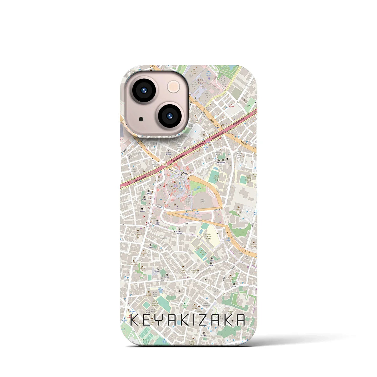 【けやき坂(東京都)】地図柄iPhoneケース(バックカバータイプ)
