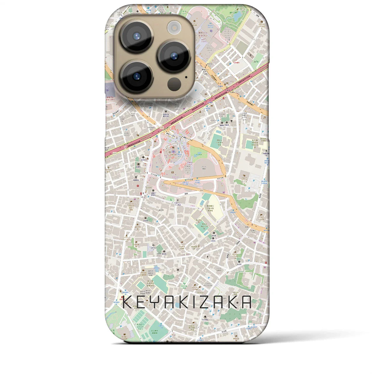 【けやき坂(東京都)】地図柄iPhoneケース(バックカバータイプ)