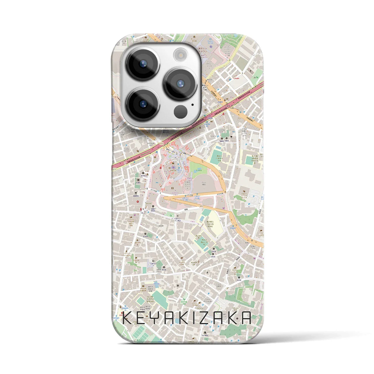 【けやき坂(東京都)】地図柄iPhoneケース(バックカバータイプ)