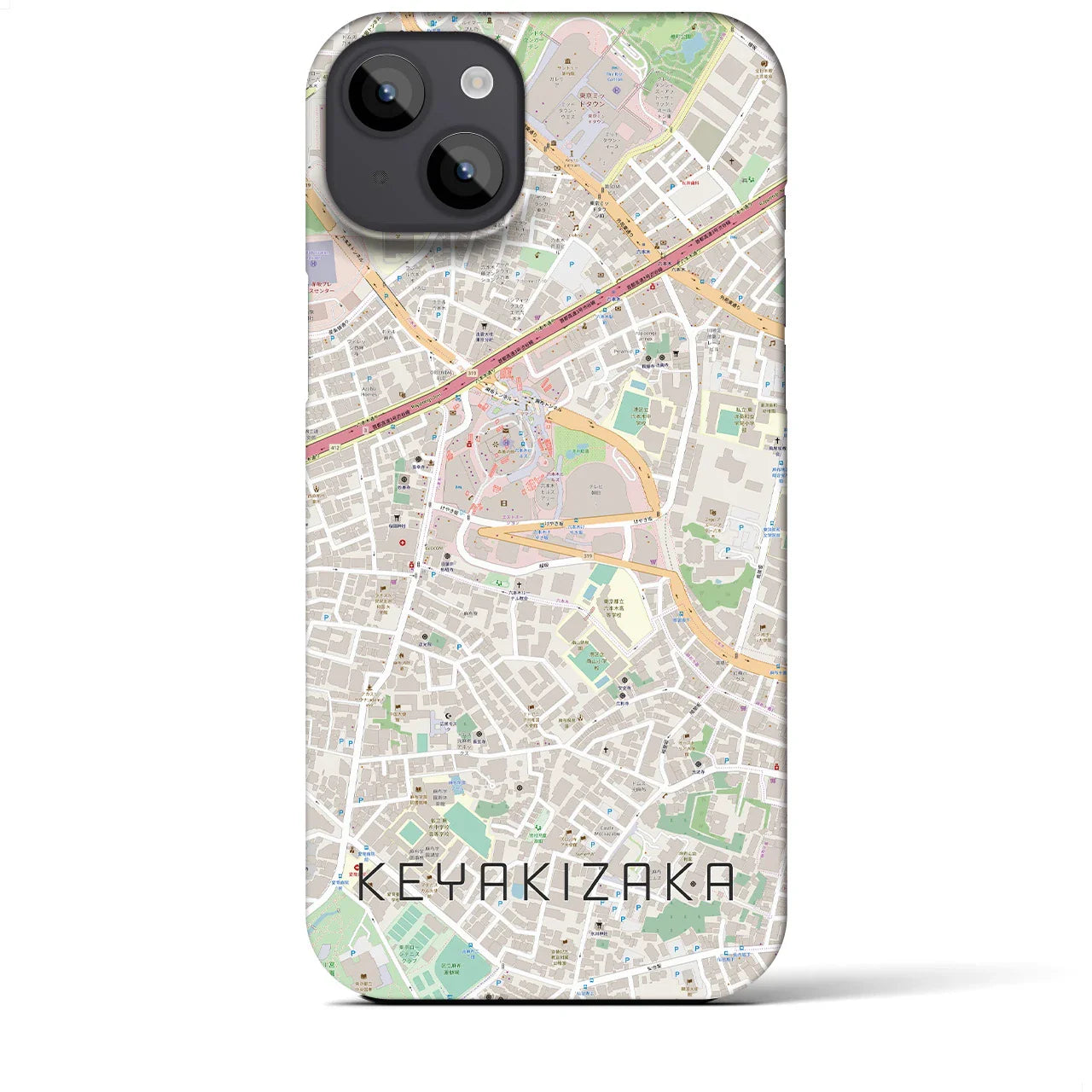 【けやき坂(東京都)】地図柄iPhoneケース(バックカバータイプ)