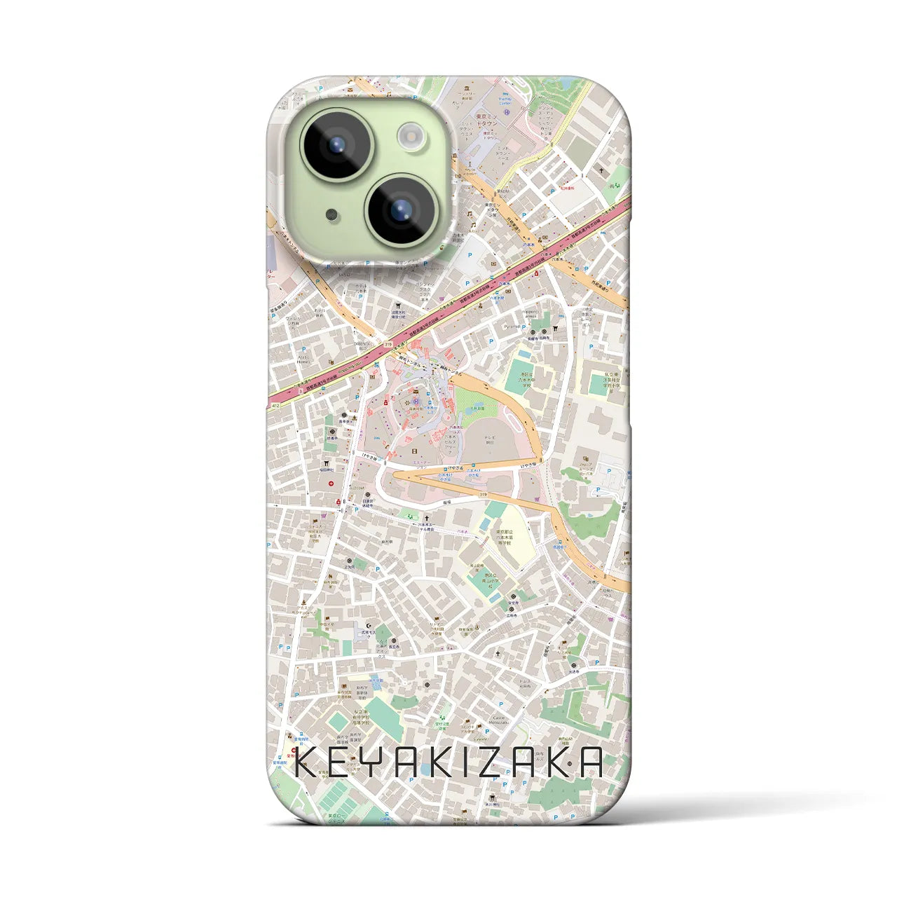 【けやき坂(東京都)】地図柄iPhoneケース(バックカバータイプ)