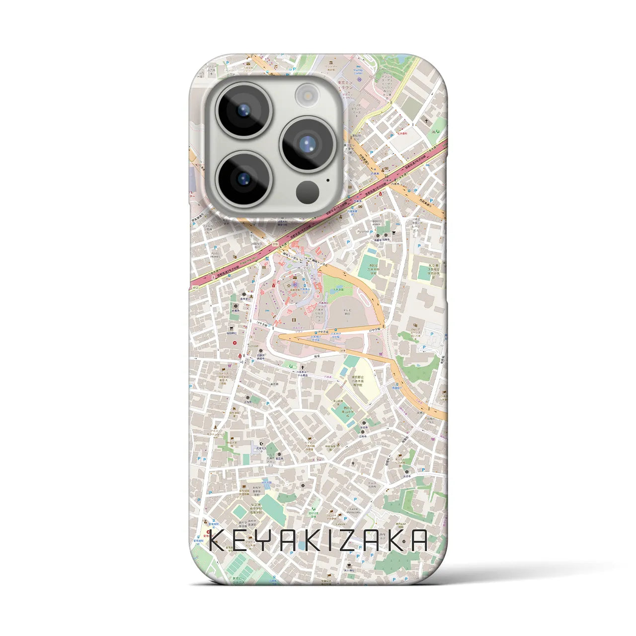 【けやき坂(東京都)】地図柄iPhoneケース(バックカバータイプ)