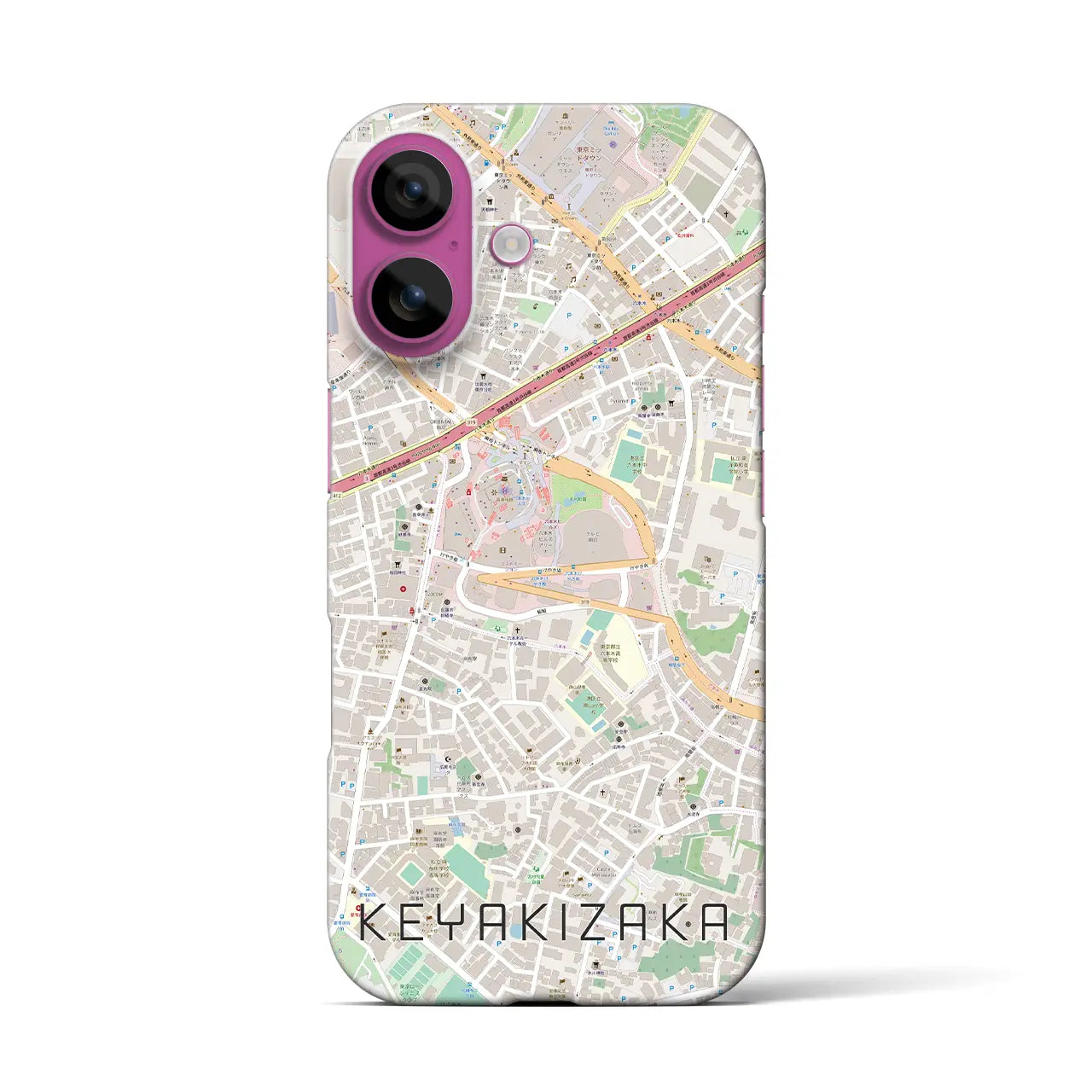 【けやき坂(東京都)】地図柄iPhoneケース(バックカバータイプ)