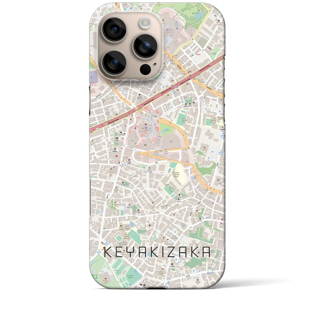 【けやき坂(東京都)】地図柄iPhoneケース(バックカバータイプ)