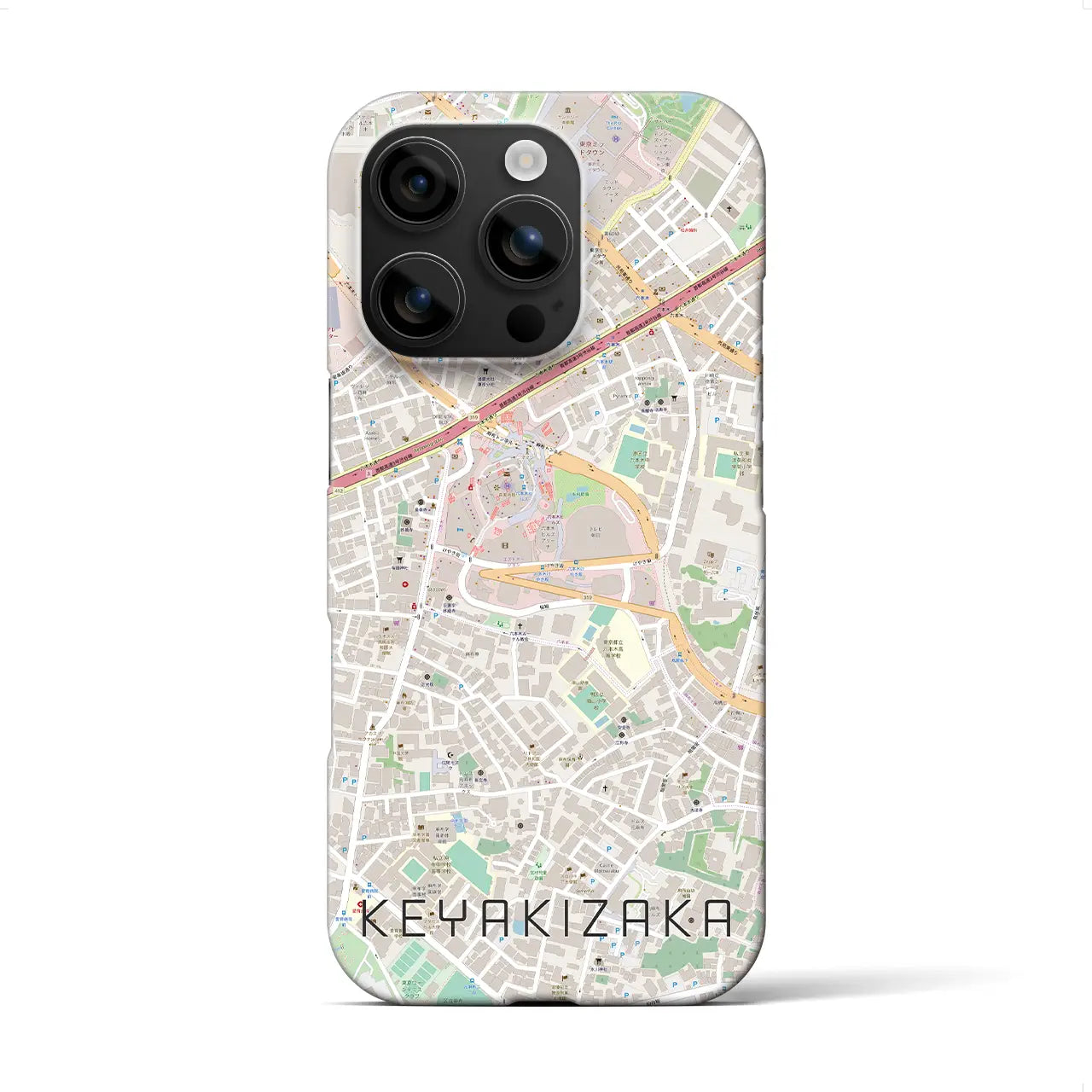 【けやき坂(東京都)】地図柄iPhoneケース(バックカバータイプ)