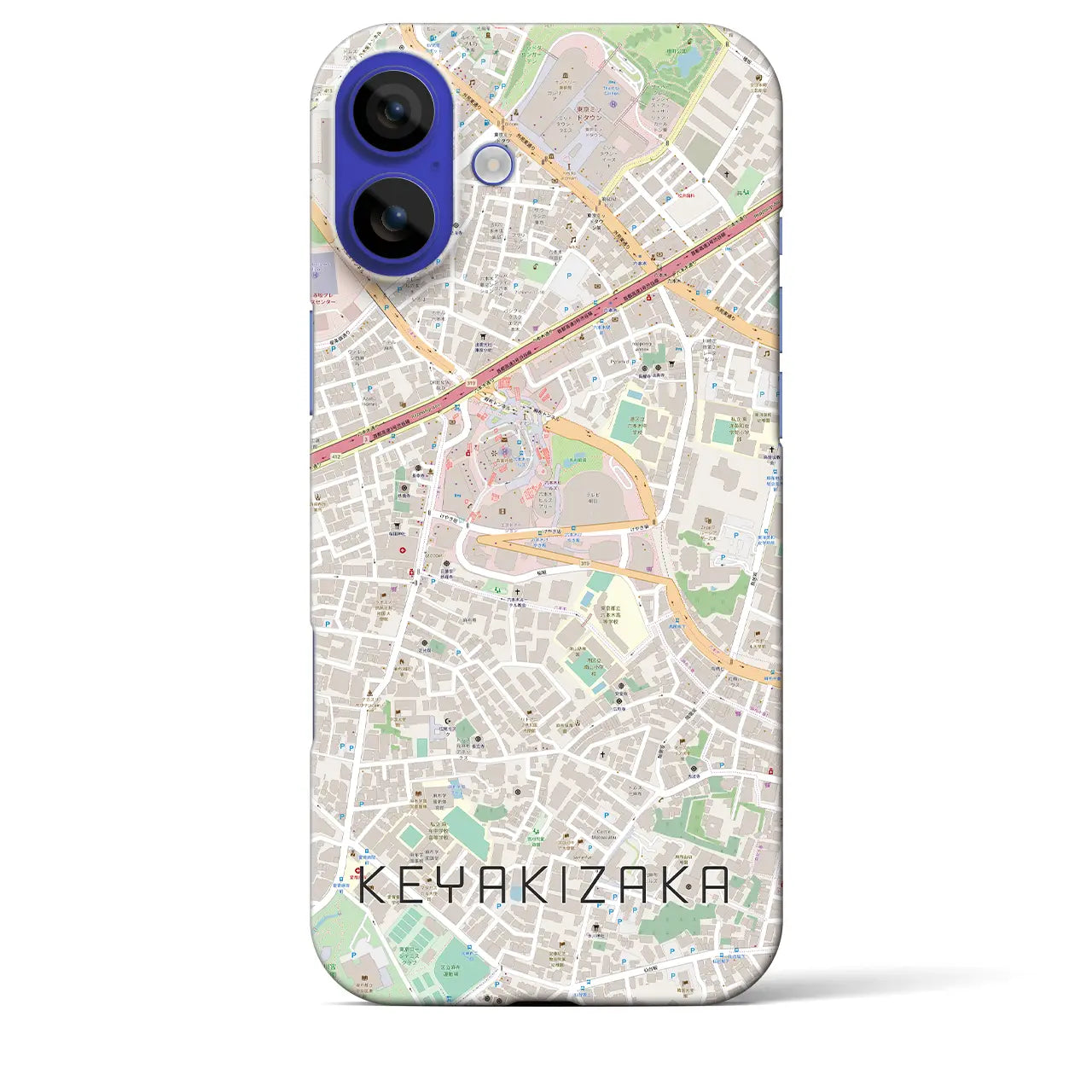 【けやき坂(東京都)】地図柄iPhoneケース(バックカバータイプ)ナチュラル・iPhone 16 Pro Max 用