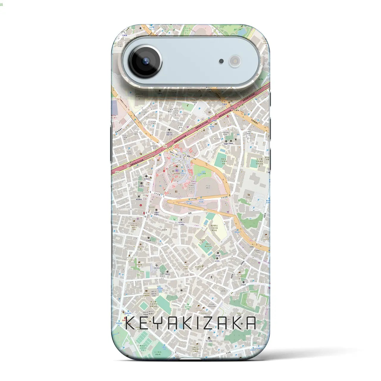 【けやき坂(東京都)】地図柄iPhoneケース(バックカバータイプ)ブラック・iPhone 17 Pro Max 用