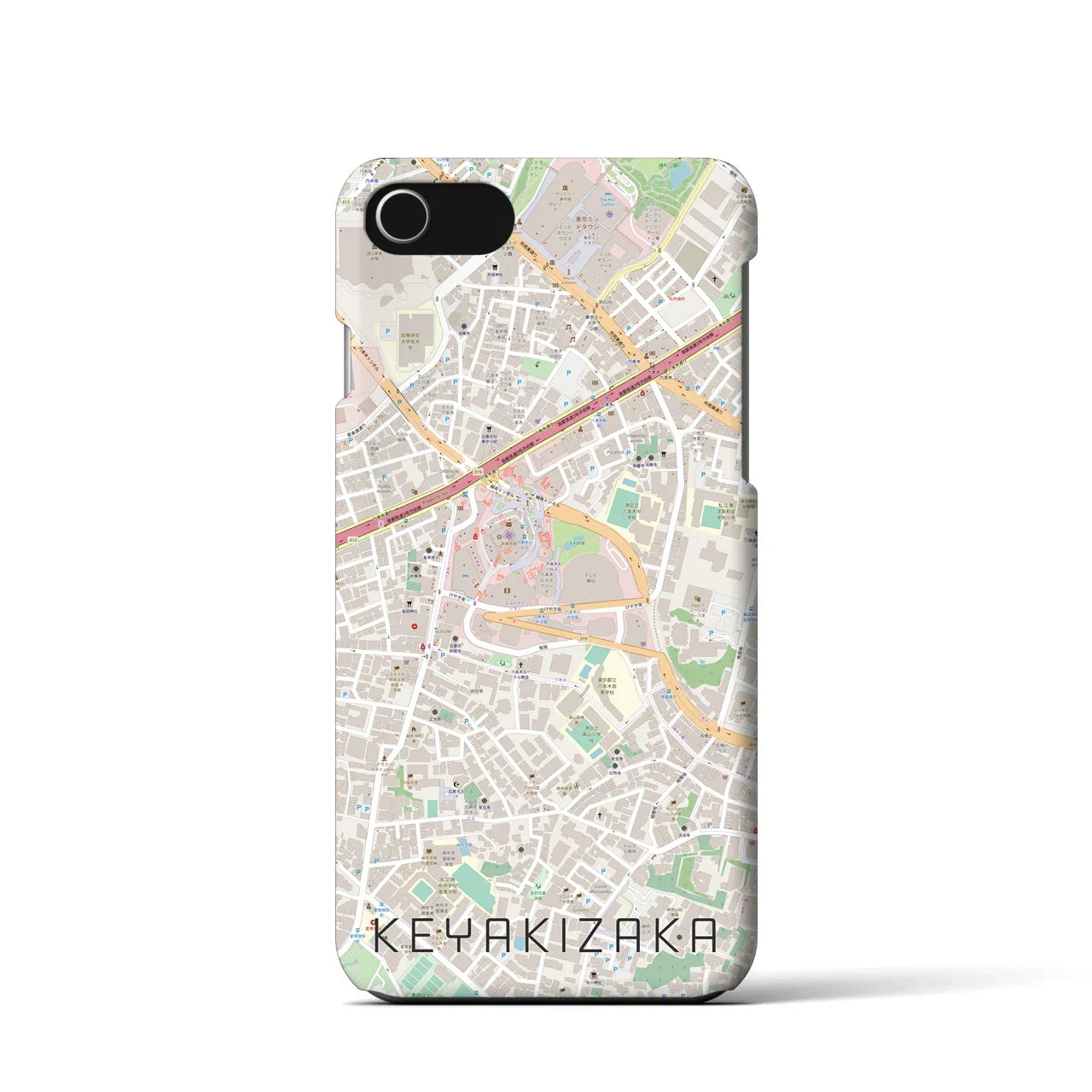 【けやき坂(東京都)】地図柄iPhoneケース(バックカバータイプ)