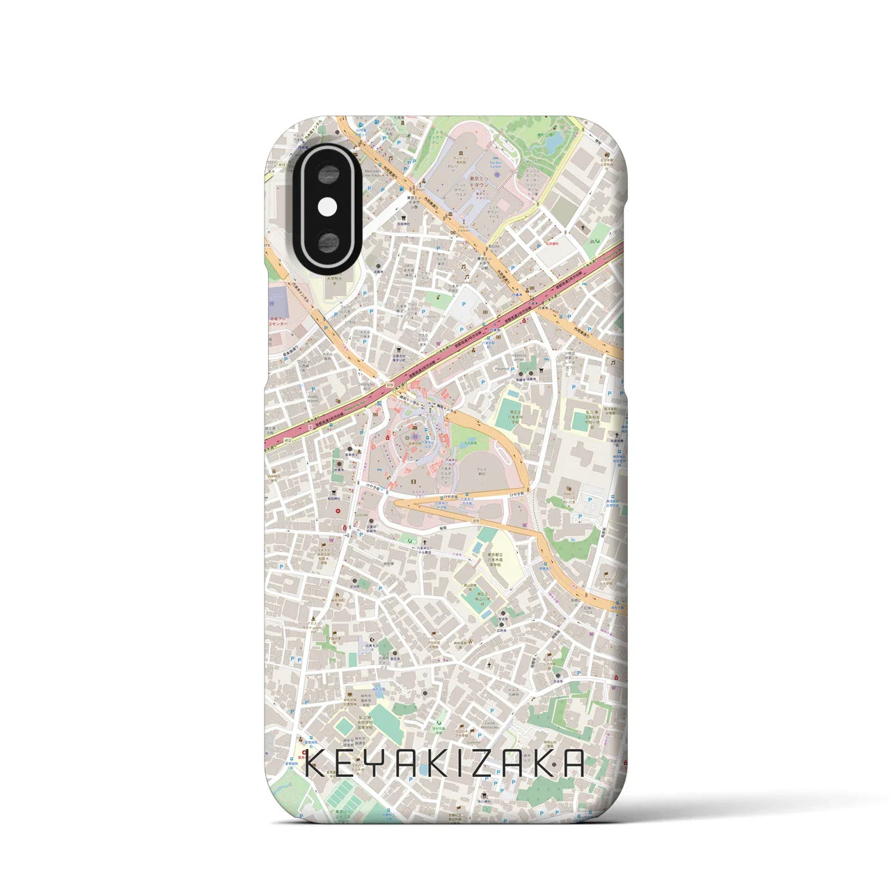 【けやき坂(東京都)】地図柄iPhoneケース(バックカバータイプ)