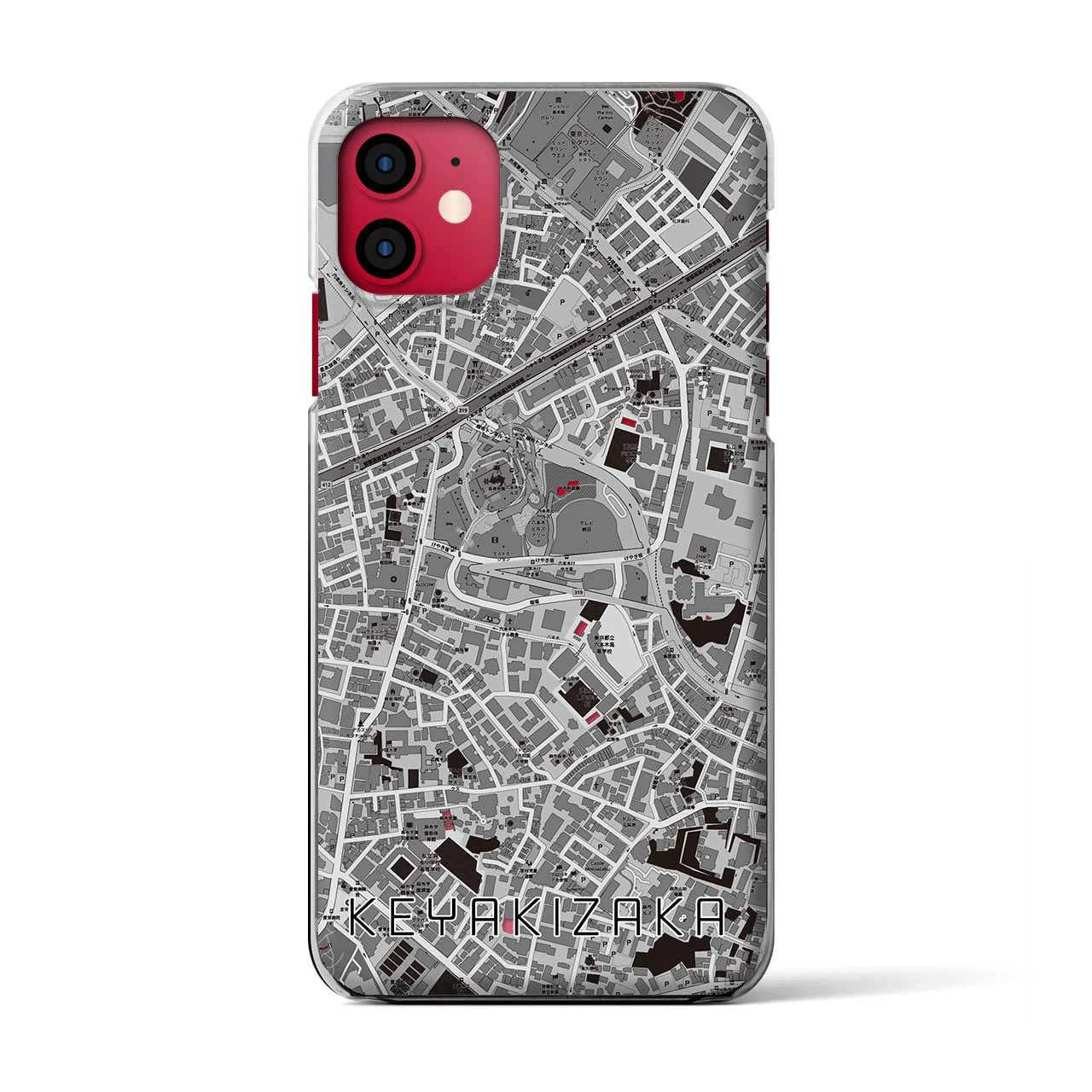 【けやき坂(東京都)】地図柄iPhoneケース(クリアタイプ)