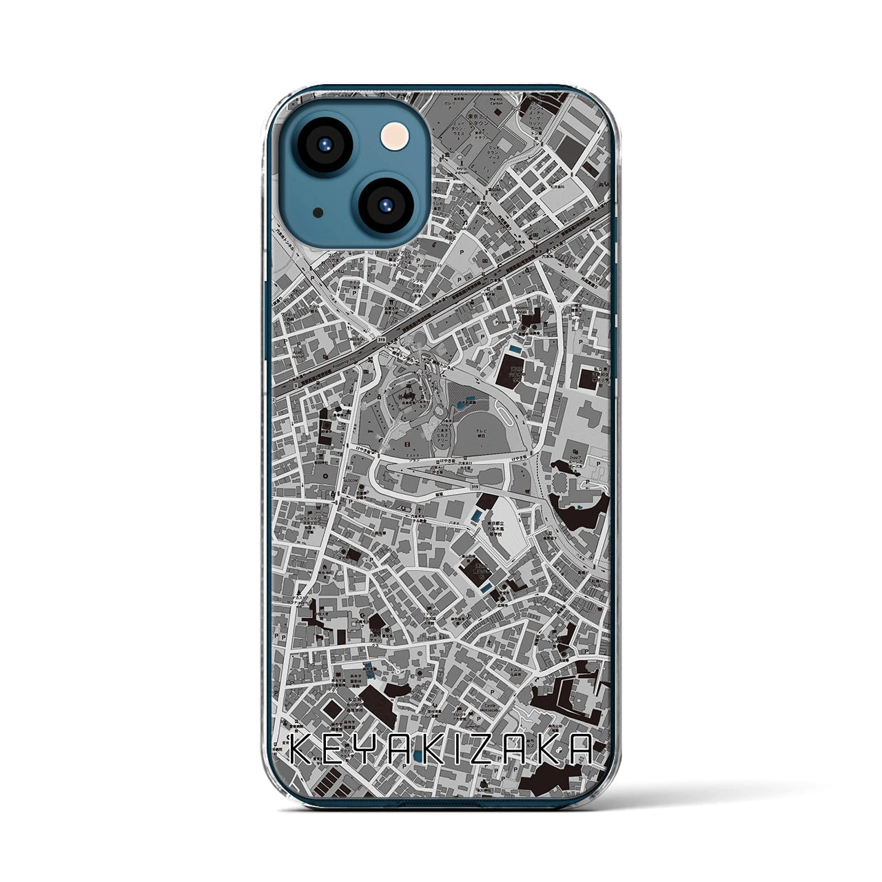 【けやき坂(東京都)】地図柄iPhoneケース(クリアタイプ)