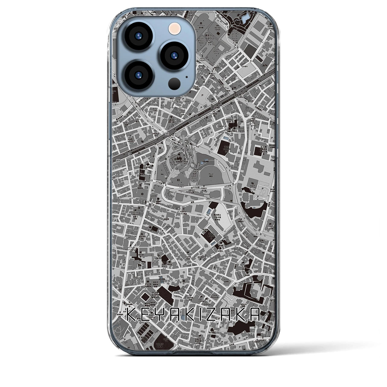 【けやき坂(東京都)】地図柄iPhoneケース(クリアタイプ)