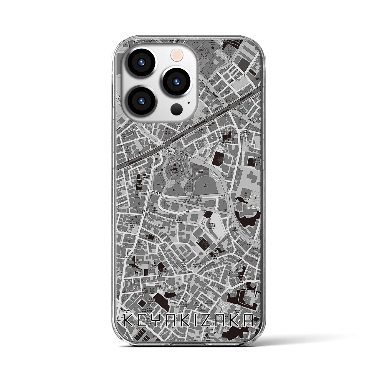 【けやき坂(東京都)】地図柄iPhoneケース(クリアタイプ)