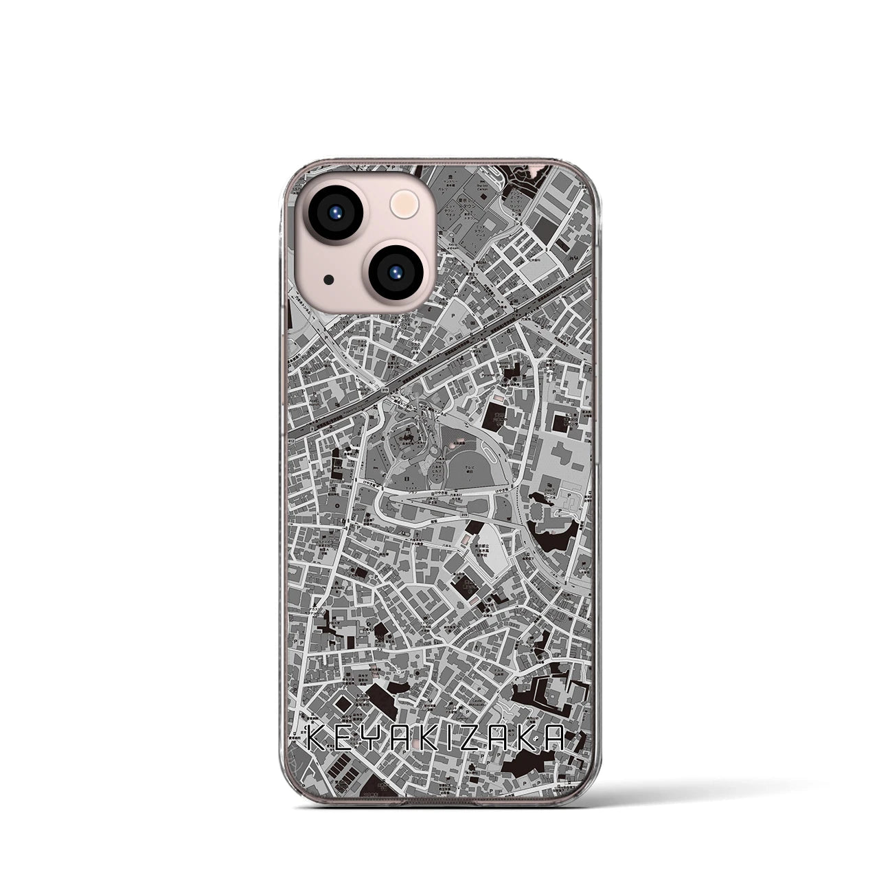 【けやき坂(東京都)】地図柄iPhoneケース(クリアタイプ)