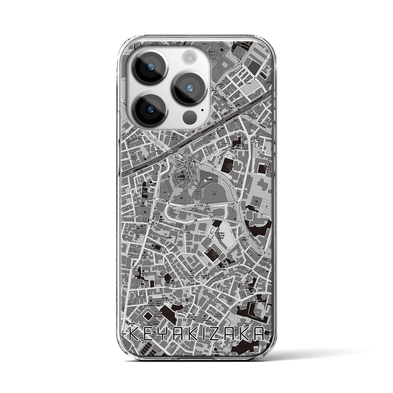 【けやき坂(東京都)】地図柄iPhoneケース(クリアタイプ)