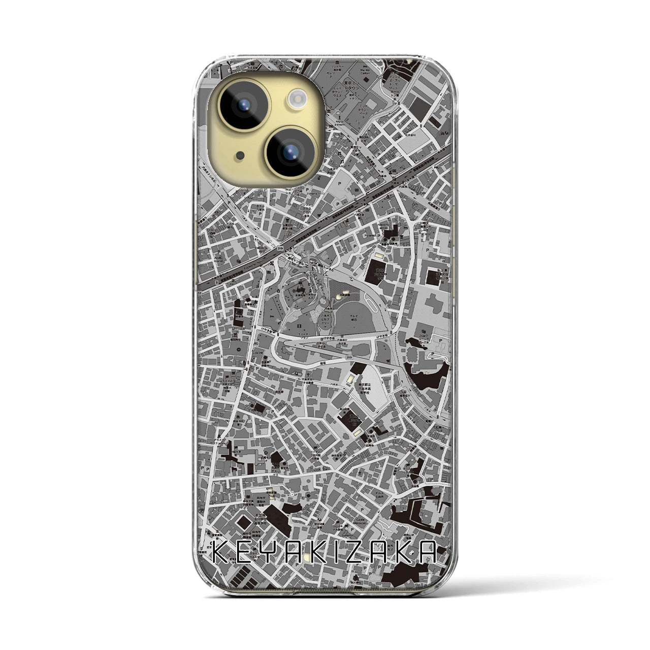 【けやき坂(東京都)】地図柄iPhoneケース(クリアタイプ)