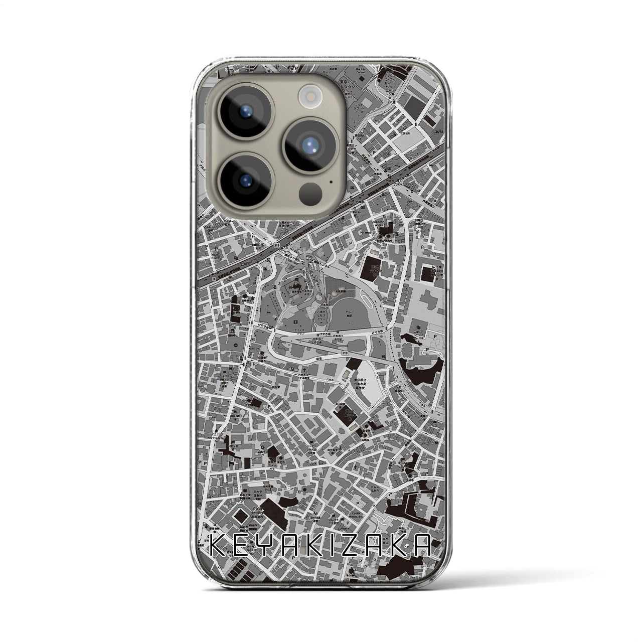 【けやき坂(東京都)】地図柄iPhoneケース(クリアタイプ)