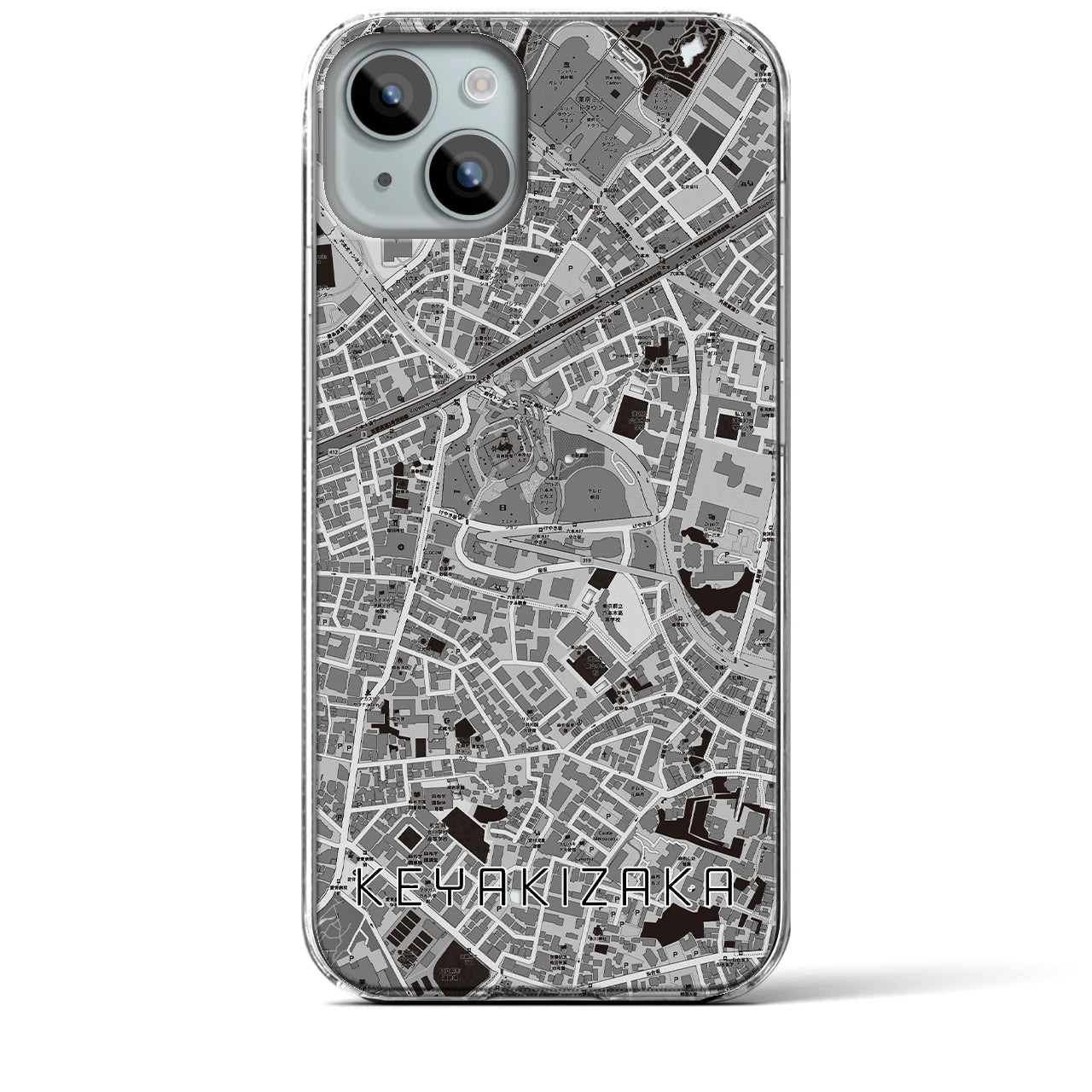 【けやき坂(東京都)】地図柄iPhoneケース(クリアタイプ)