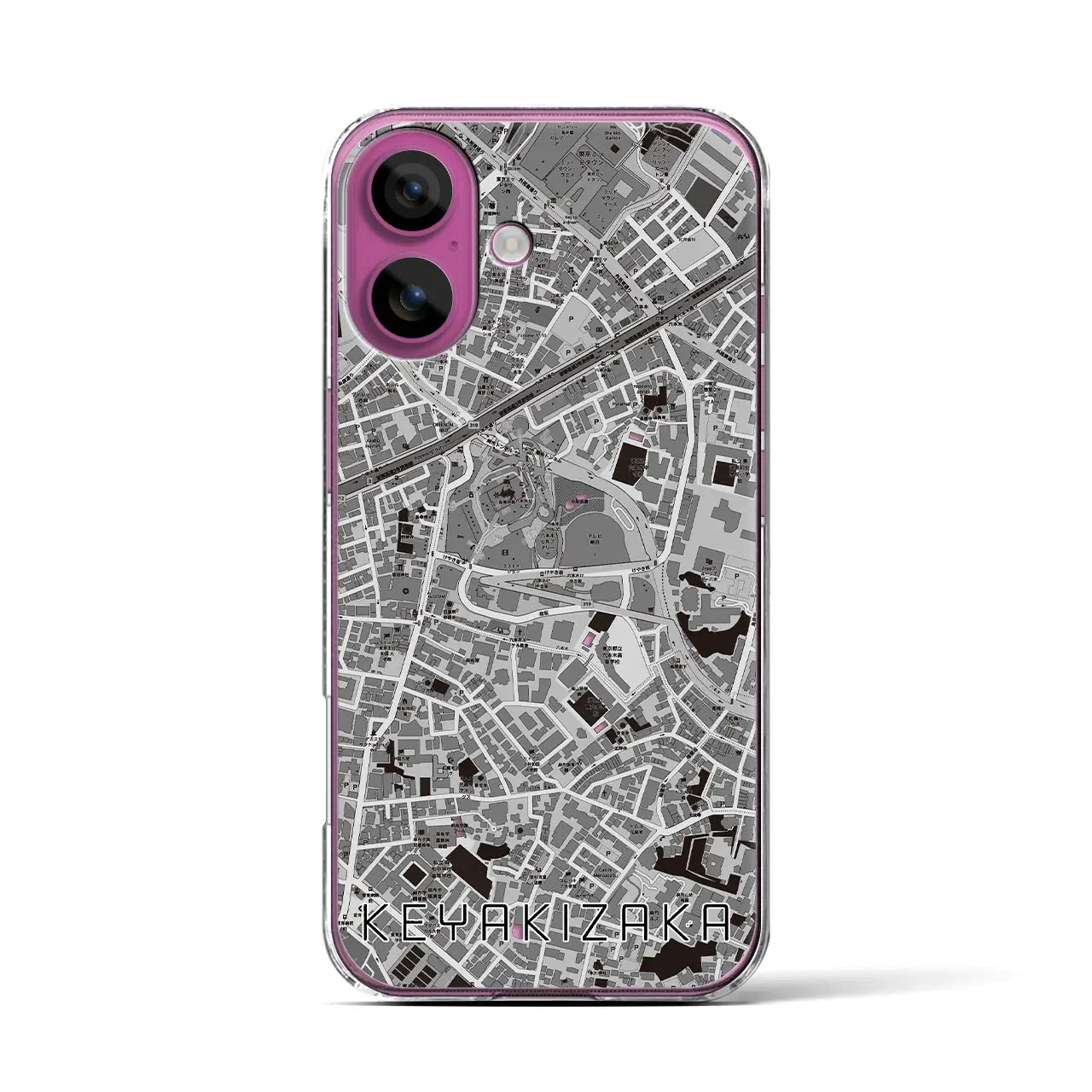 【けやき坂(東京都)】地図柄iPhoneケース(クリアタイプ)