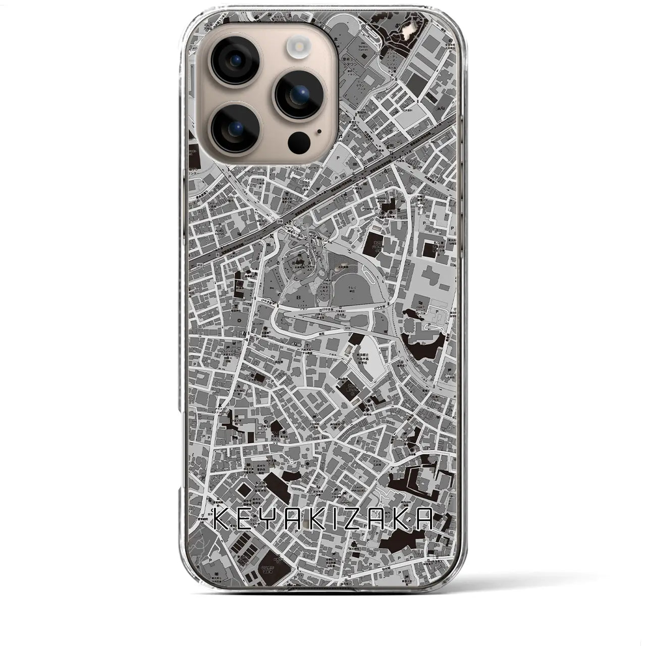 【けやき坂(東京都)】地図柄iPhoneケース(クリアタイプ)