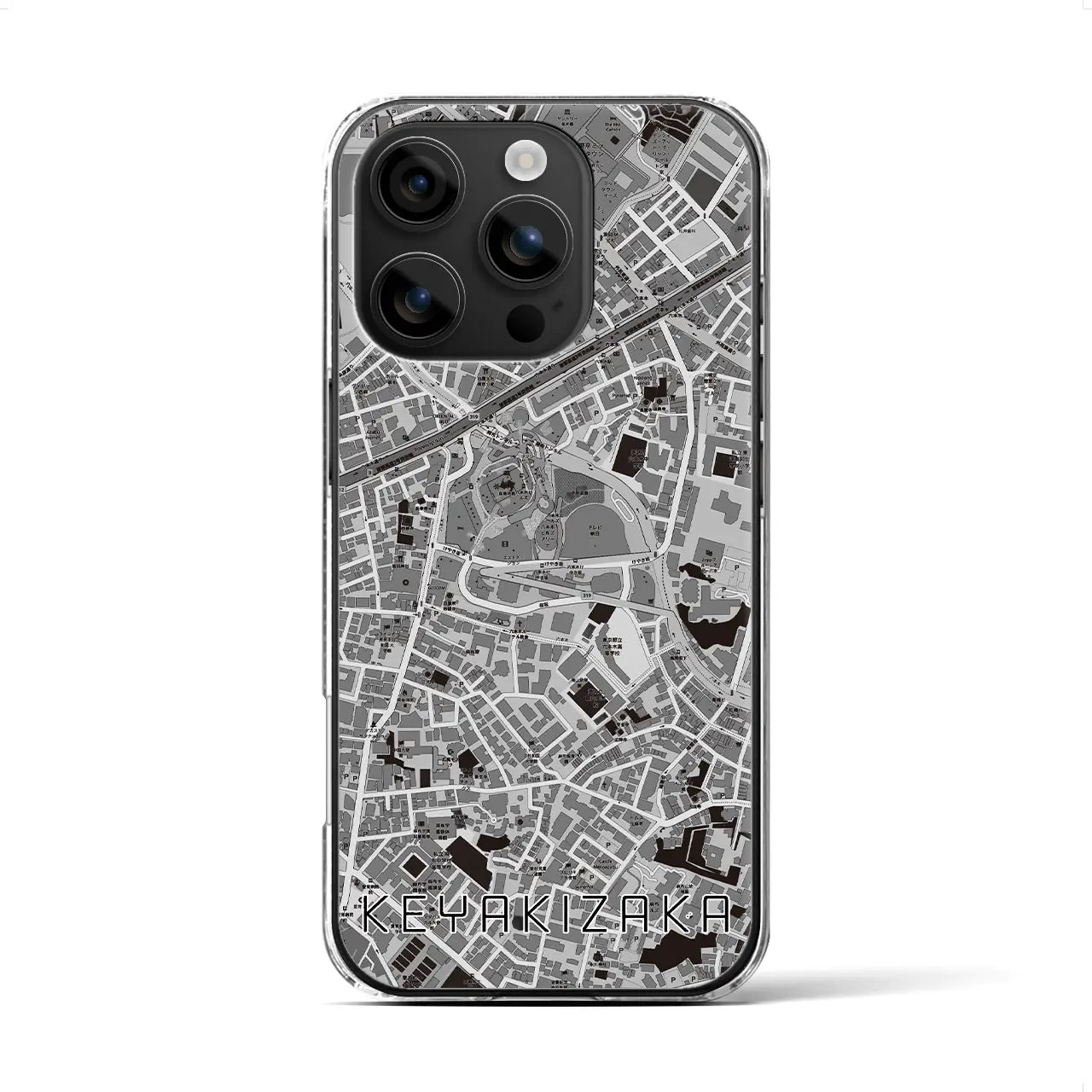 【けやき坂(東京都)】地図柄iPhoneケース(クリアタイプ)