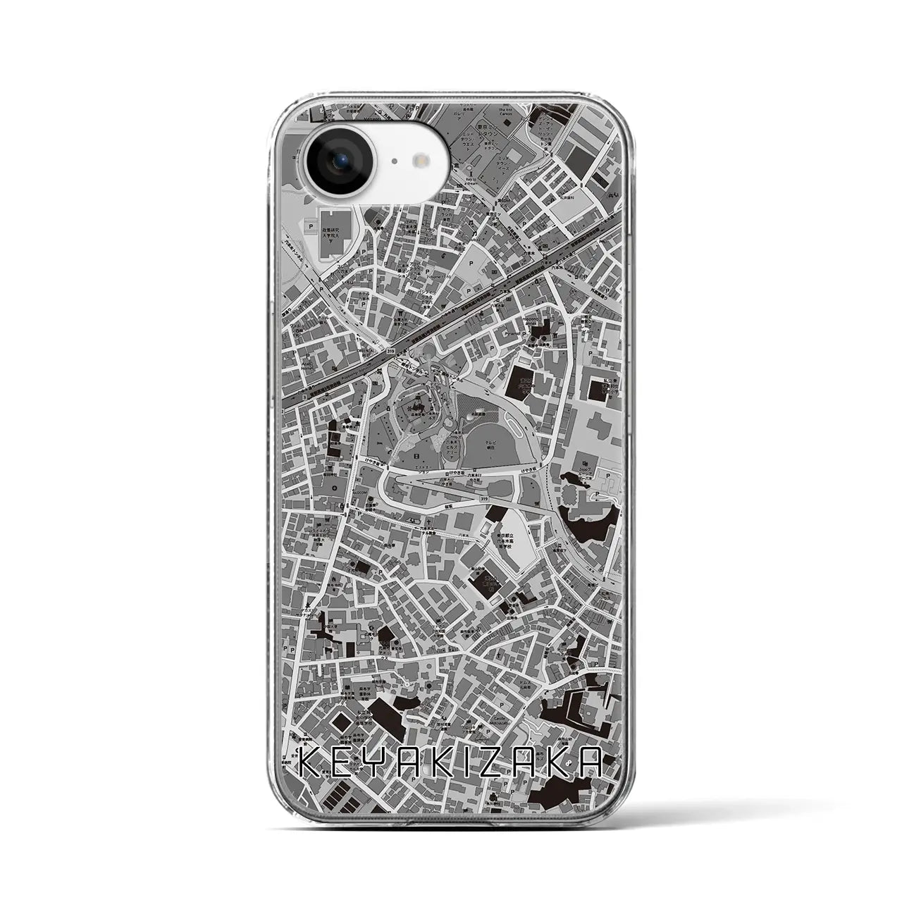 【けやき坂(東京都)】地図柄iPhoneケース(クリアタイプ)