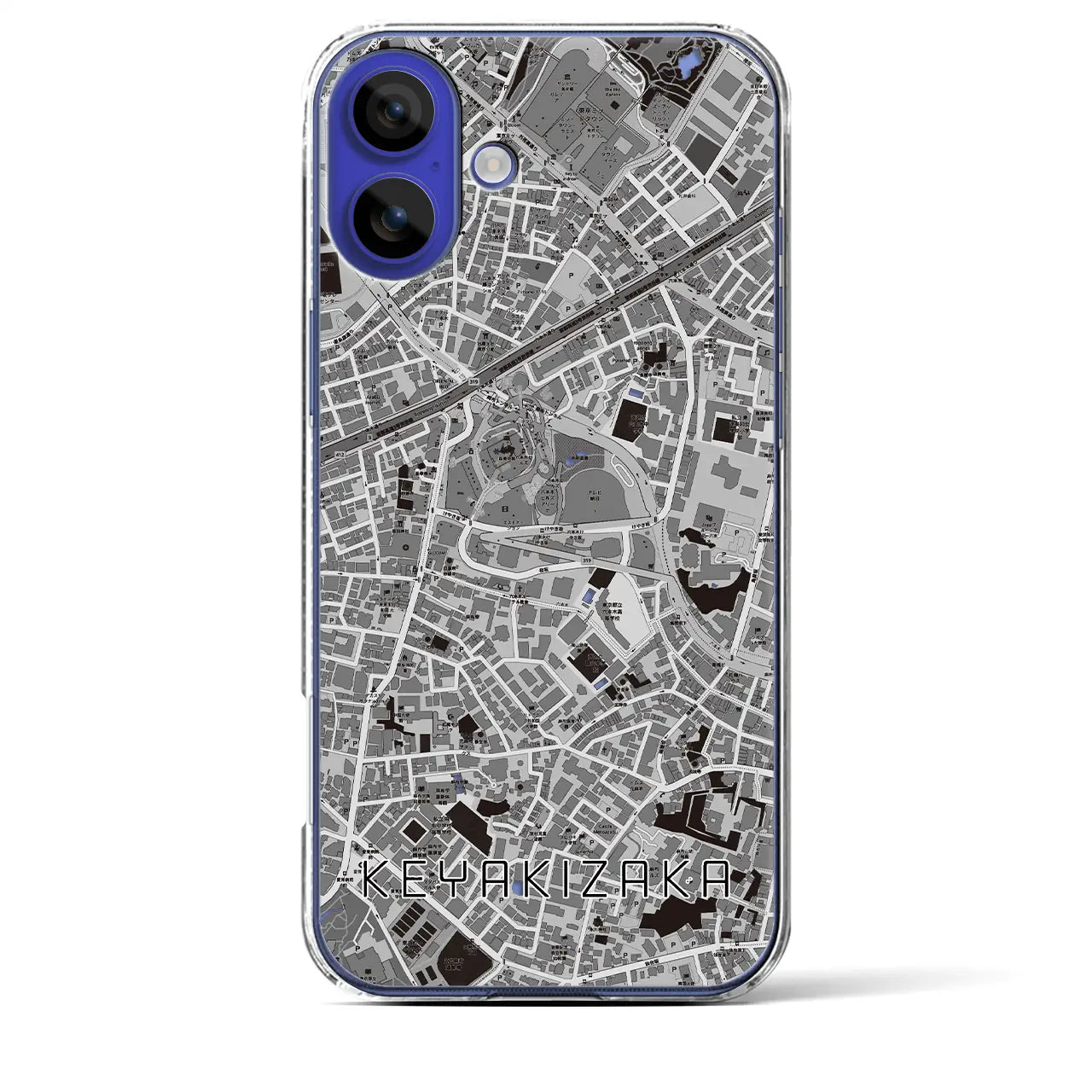 【けやき坂(東京都)】地図柄iPhoneケース(クリアタイプ)