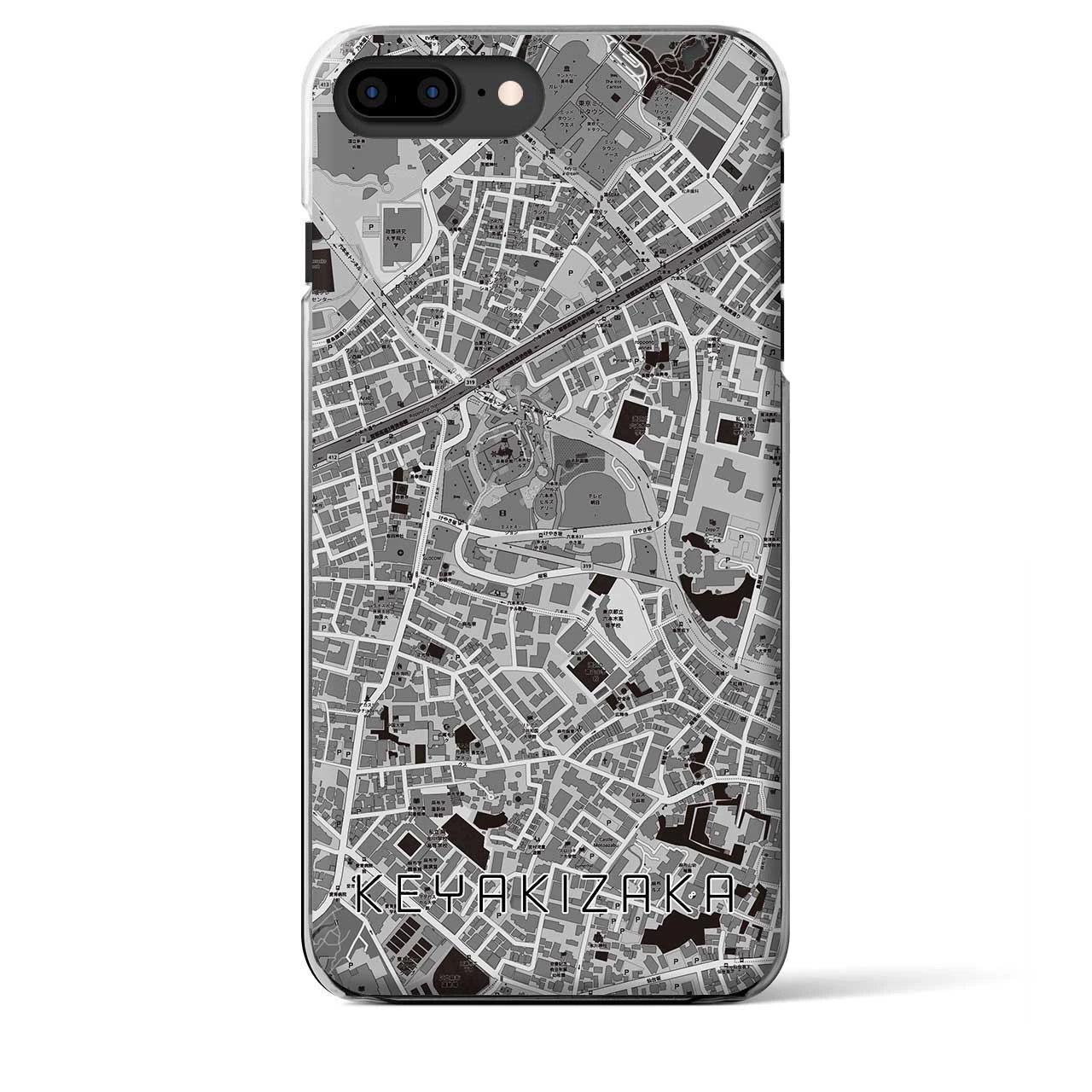 【けやき坂(東京都)】地図柄iPhoneケース(クリアタイプ)