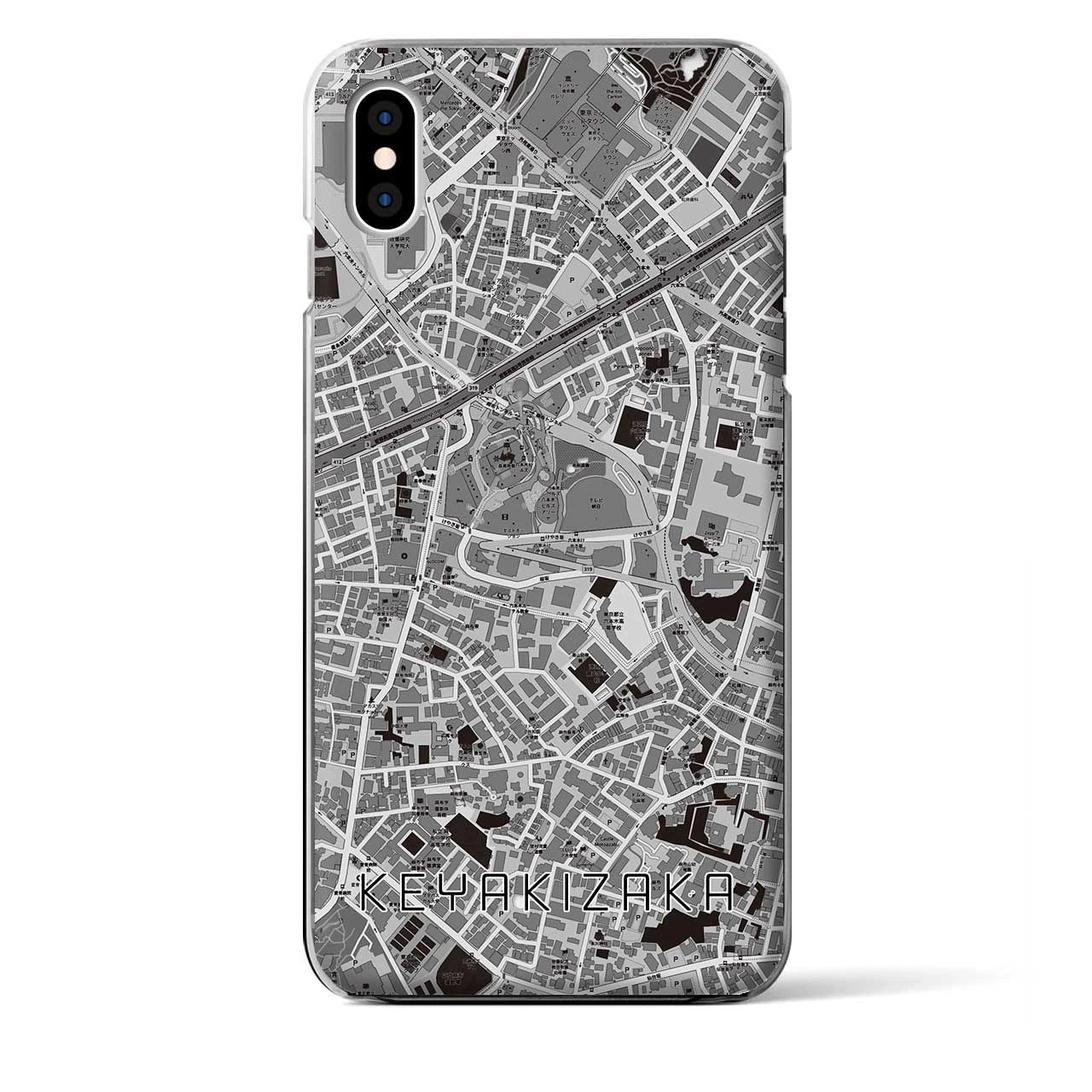 【けやき坂(東京都)】地図柄iPhoneケース(クリアタイプ)