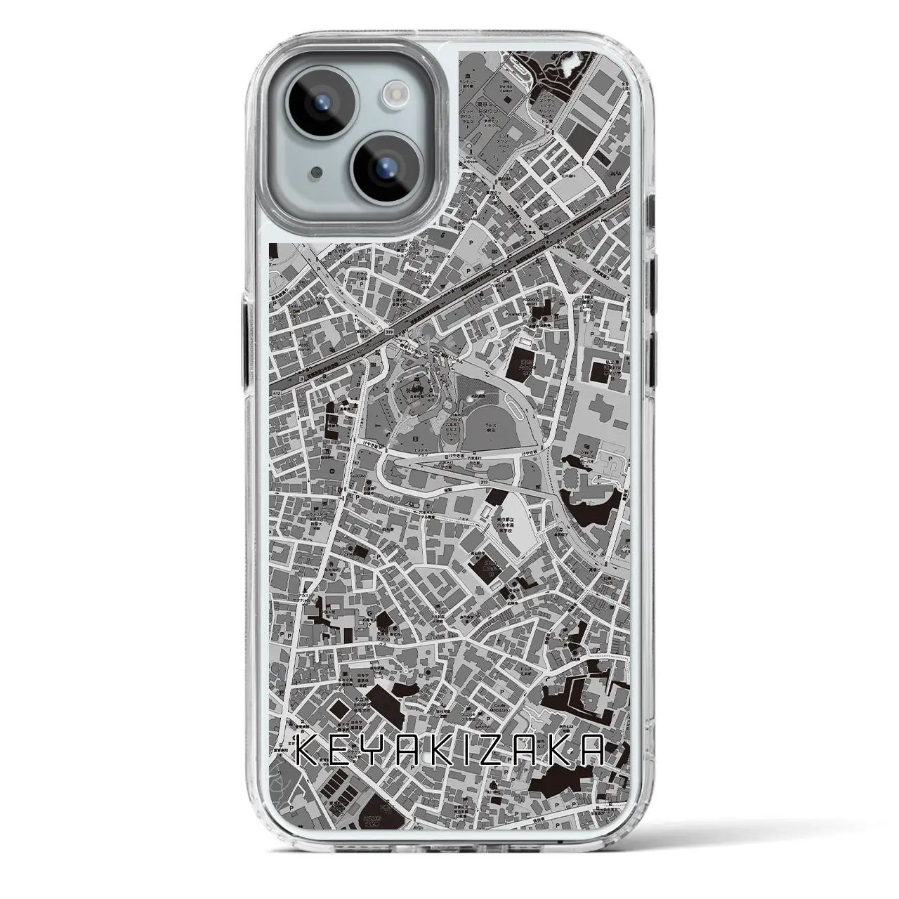 【けやき坂(東京都)】地図柄iPhoneケース(MagSafeタイプ)