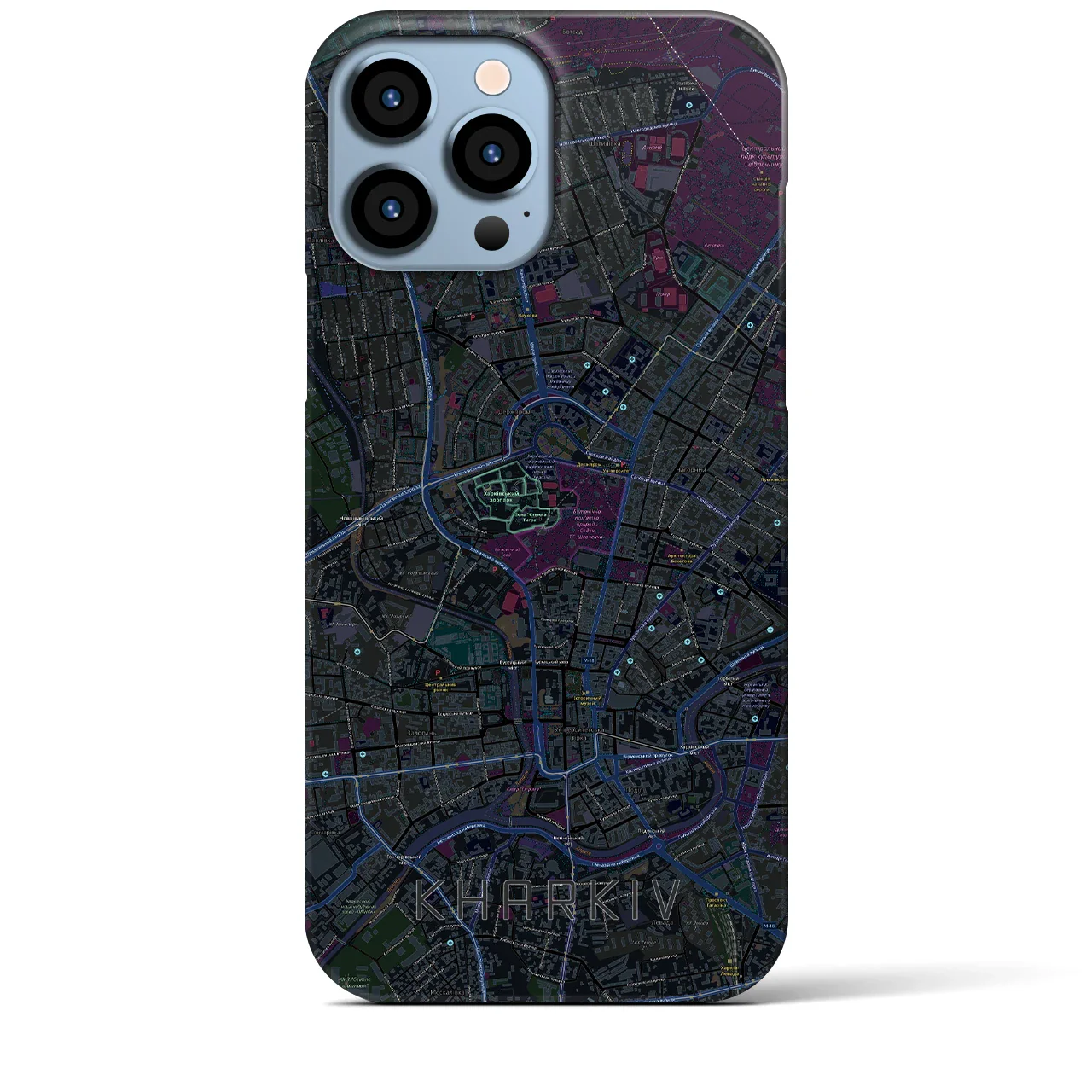 【ハルキウ(ウクライナ)】地図柄iPhoneケース(バックカバータイプ)