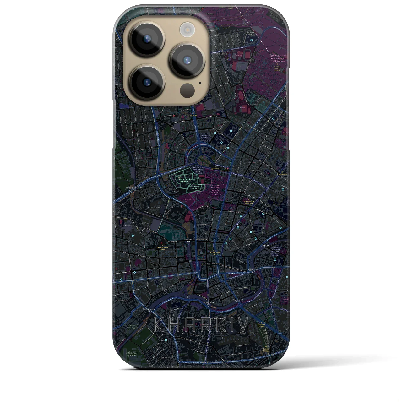 【ハルキウ(ウクライナ)】地図柄iPhoneケース(バックカバータイプ)