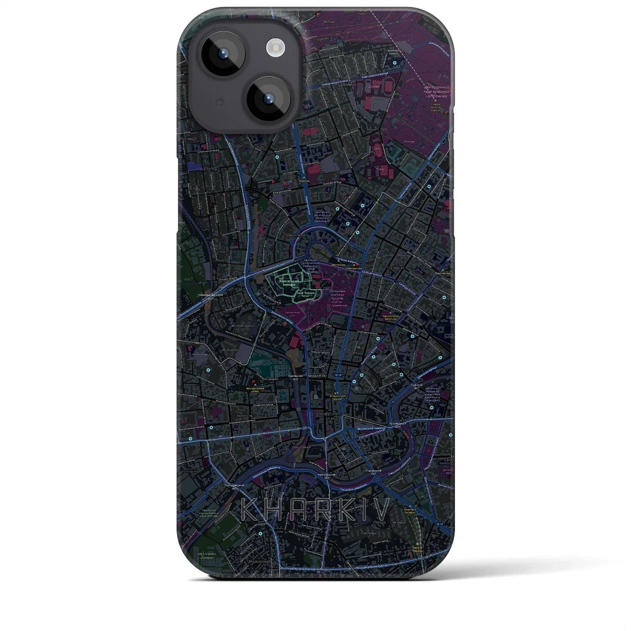 【ハルキウ(ウクライナ)】地図柄iPhoneケース(バックカバータイプ)