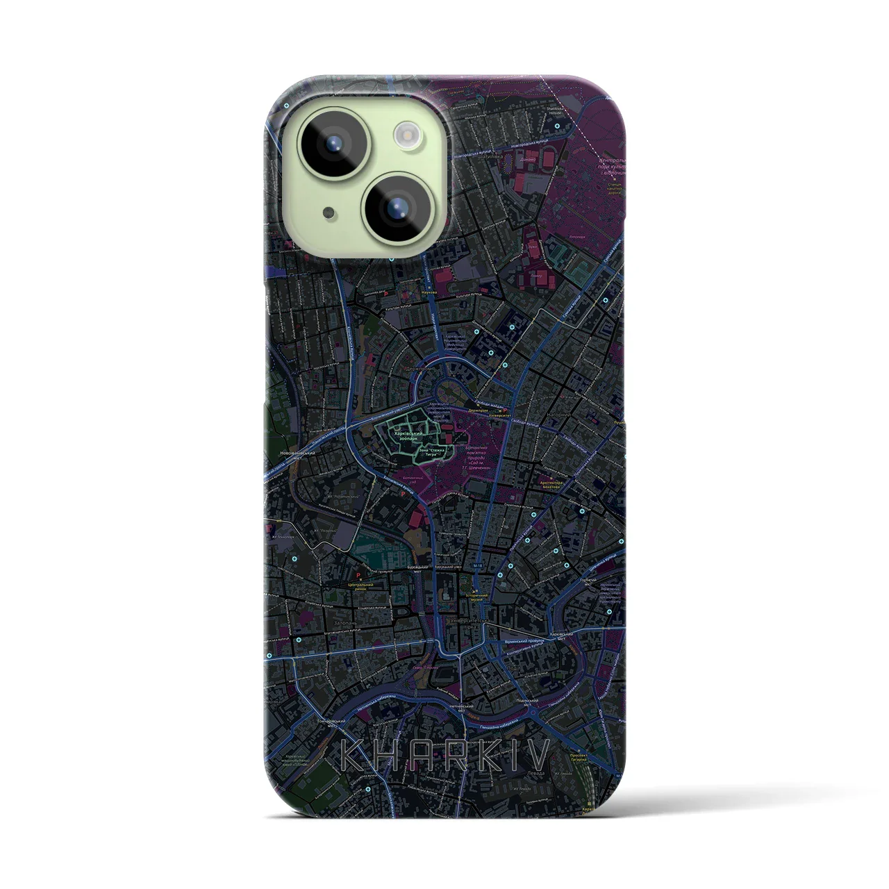 【ハルキウ(ウクライナ)】地図柄iPhoneケース(バックカバータイプ)