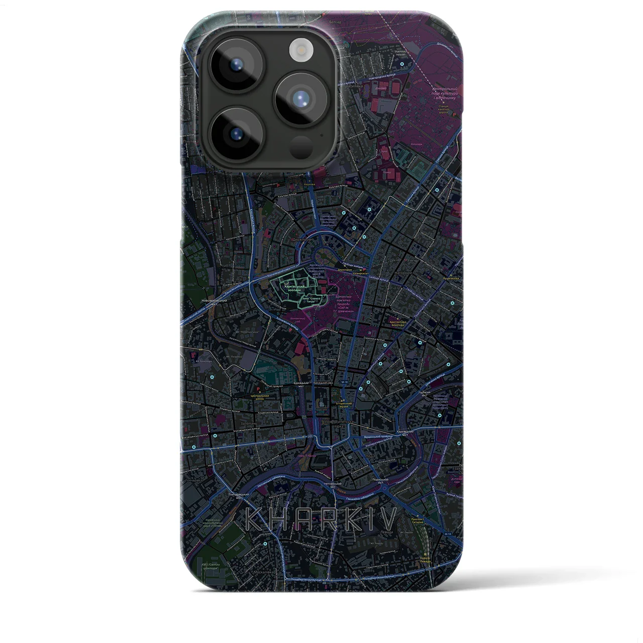 【ハルキウ(ウクライナ)】地図柄iPhoneケース(バックカバータイプ)