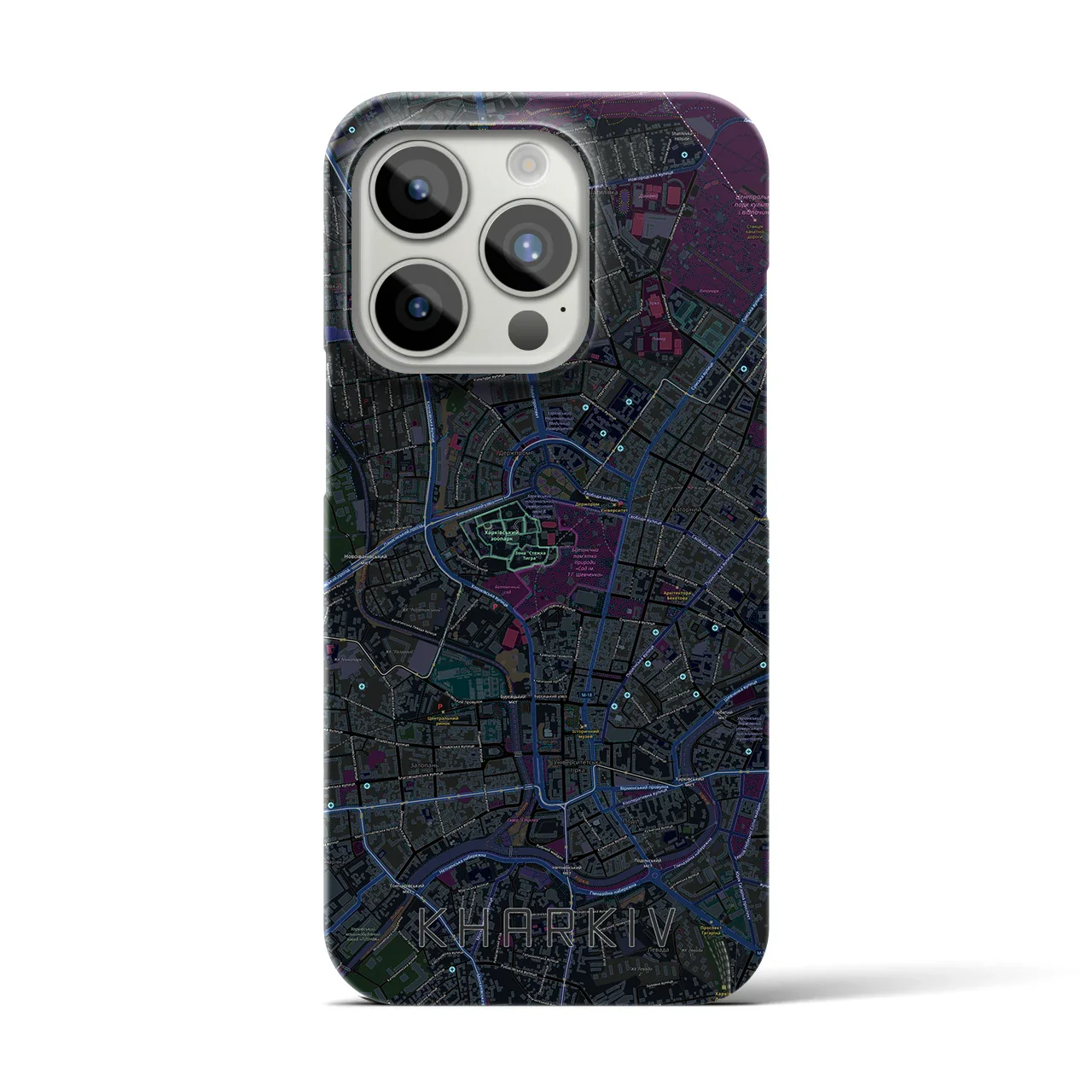 【ハルキウ(ウクライナ)】地図柄iPhoneケース(バックカバータイプ)