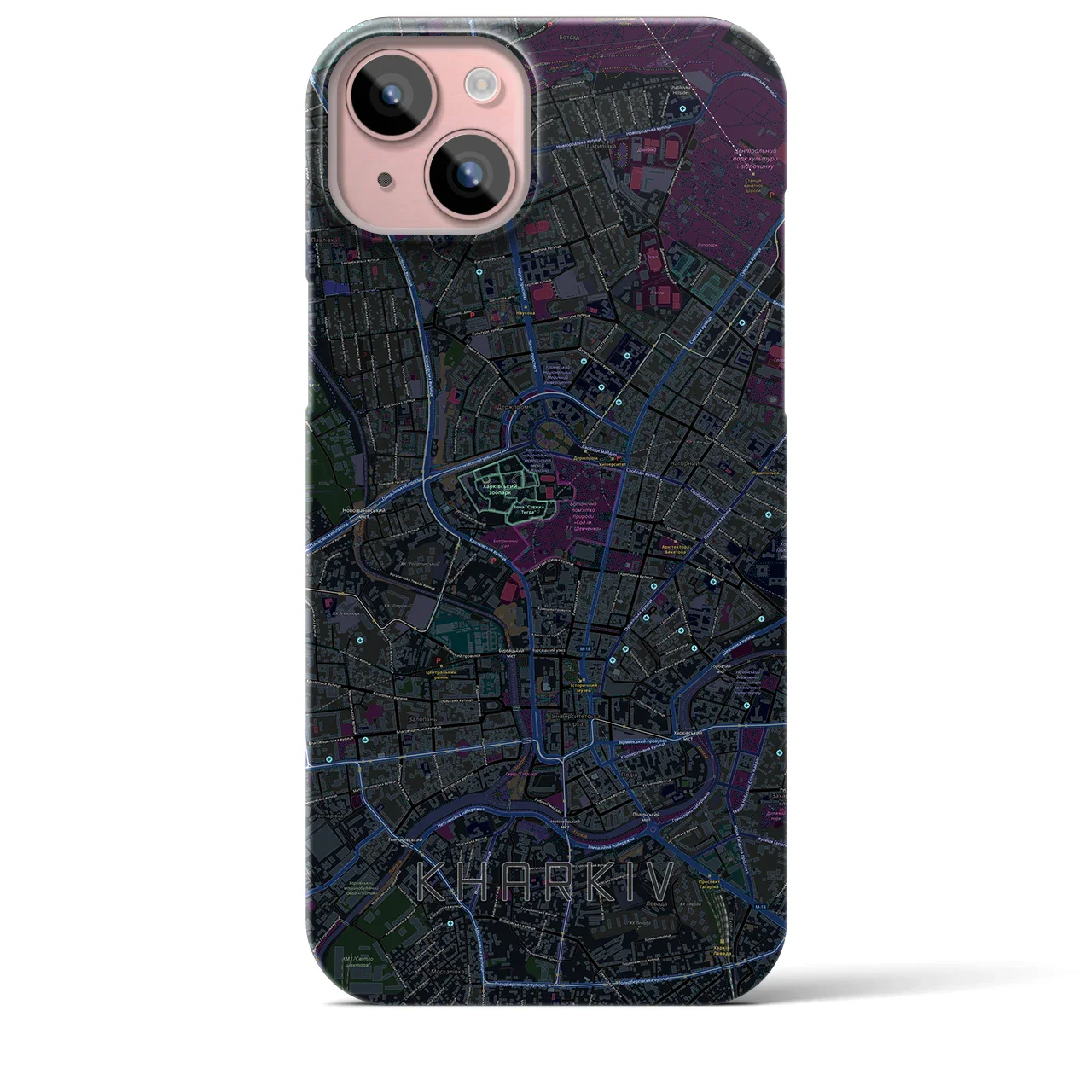 【ハルキウ(ウクライナ)】地図柄iPhoneケース(バックカバータイプ)