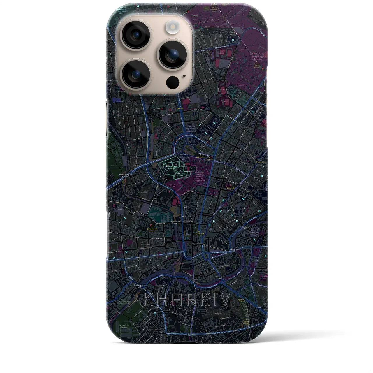 【ハルキウ(ウクライナ)】地図柄iPhoneケース(バックカバータイプ)