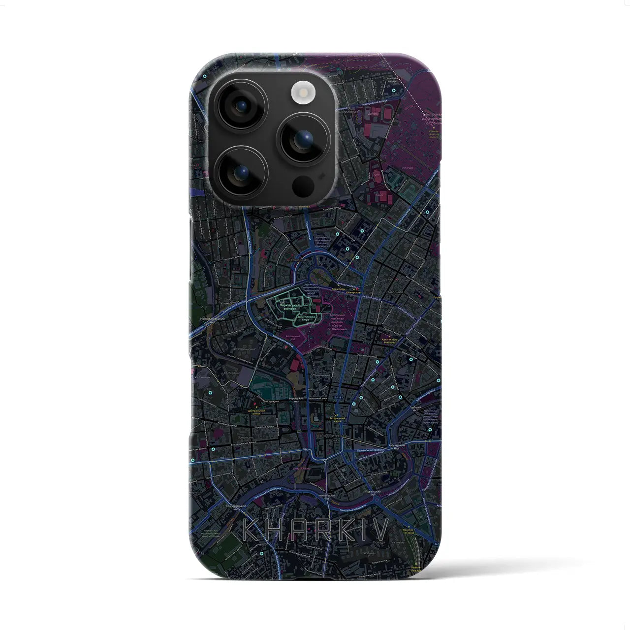 【ハルキウ(ウクライナ)】地図柄iPhoneケース(バックカバータイプ)