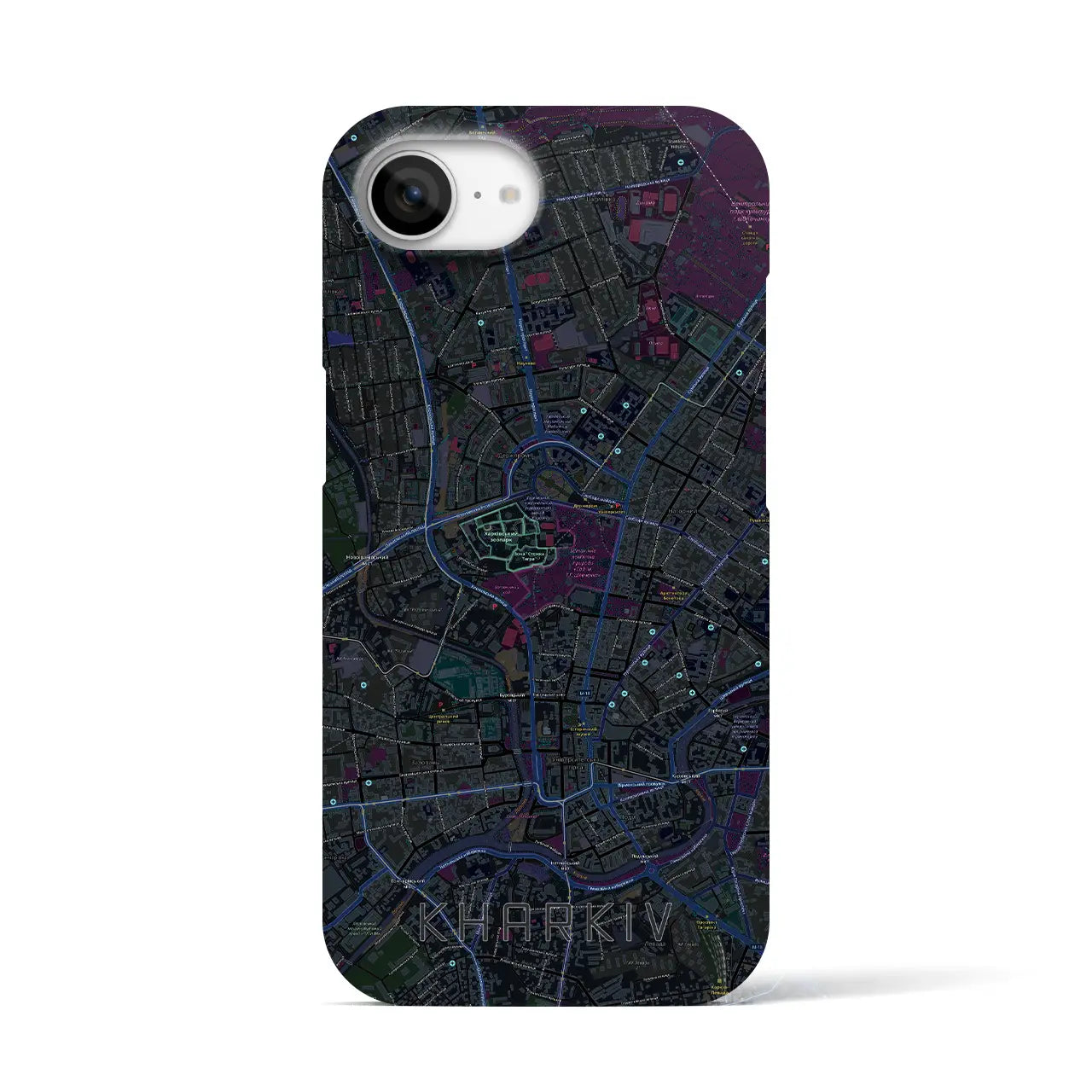 【ハルキウ(ウクライナ)】地図柄iPhoneケース(バックカバータイプ)