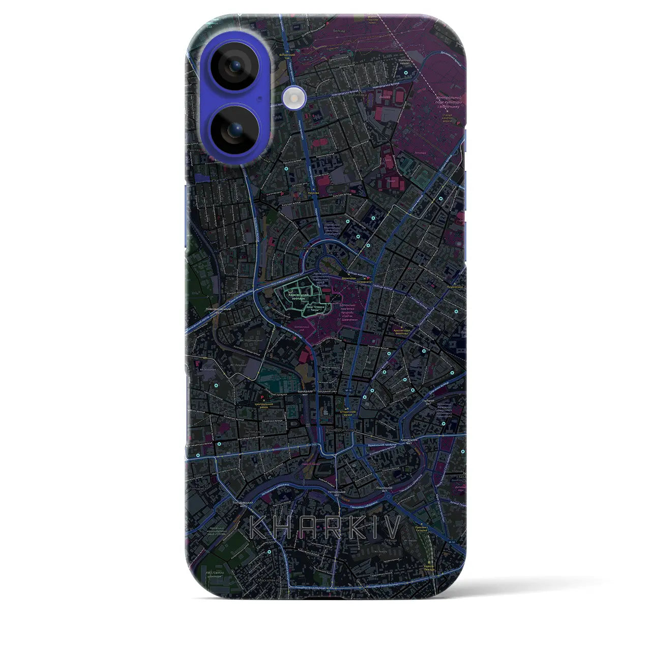 【ハルキウ(ウクライナ)】地図柄iPhoneケース(バックカバータイプ)